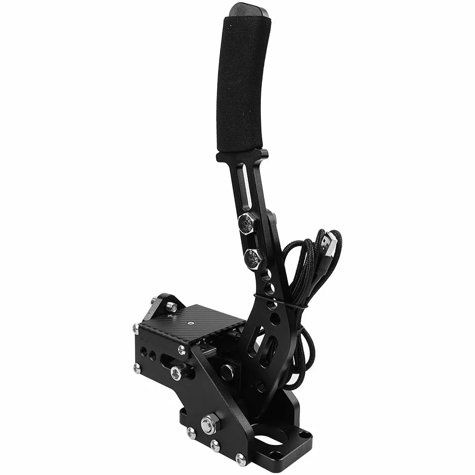 Freno de mano USB para PC de 64 bits, mejora del freno de mano para juegos de carreras SIM para G25 G27 G29 T500 T300, resorte reforzado/negro + abrazadera
