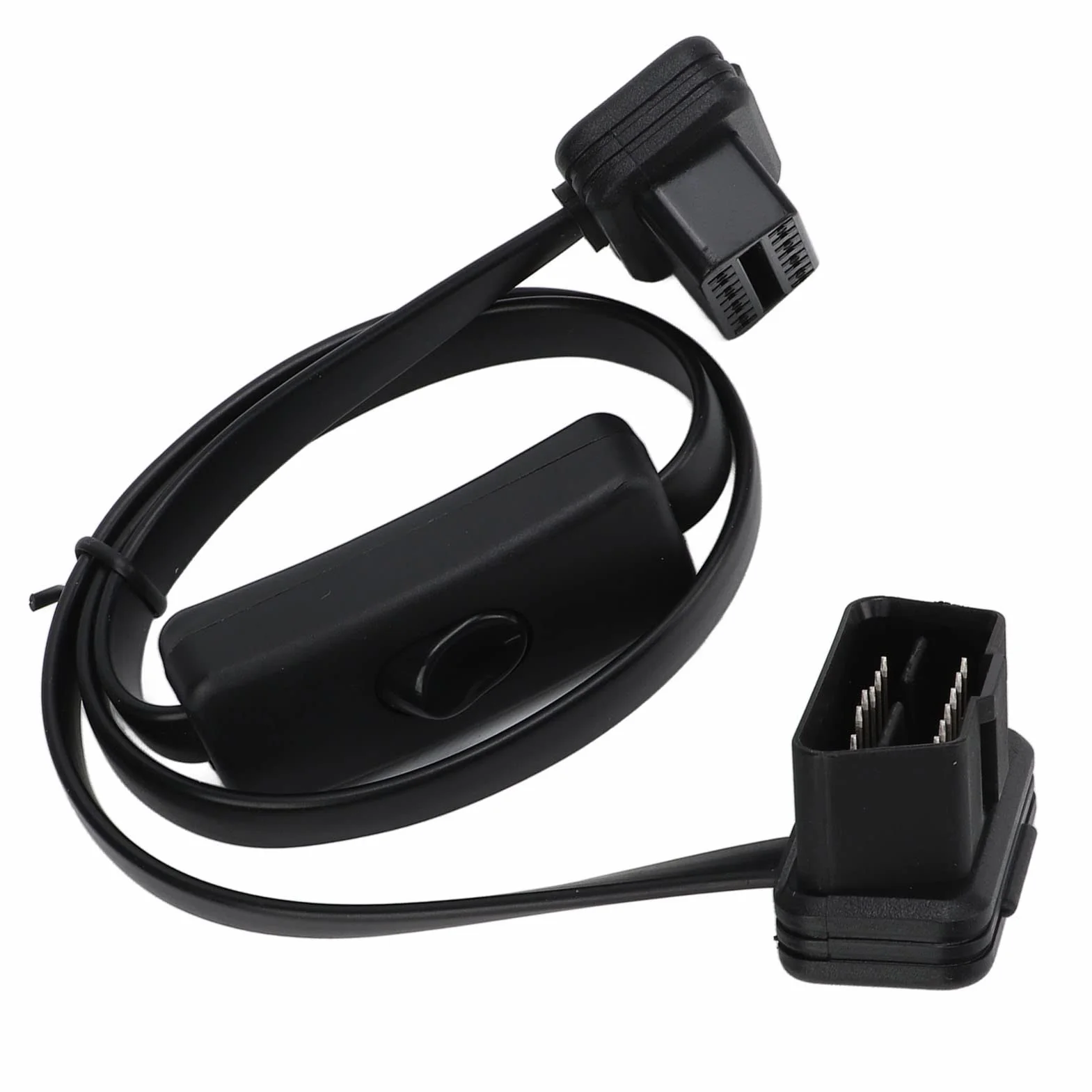 Cavo di Prolunga OBD2 Nero 16 Pin Maschio con Interruttore Connettore Adattatore Diagnostico