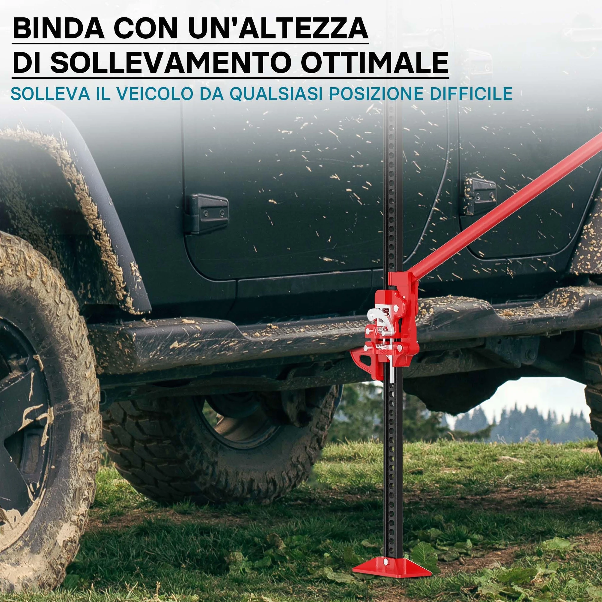 Binda meccanica 60" 150 cm 3000 kg sollevatore cric per fuoristrada e quad