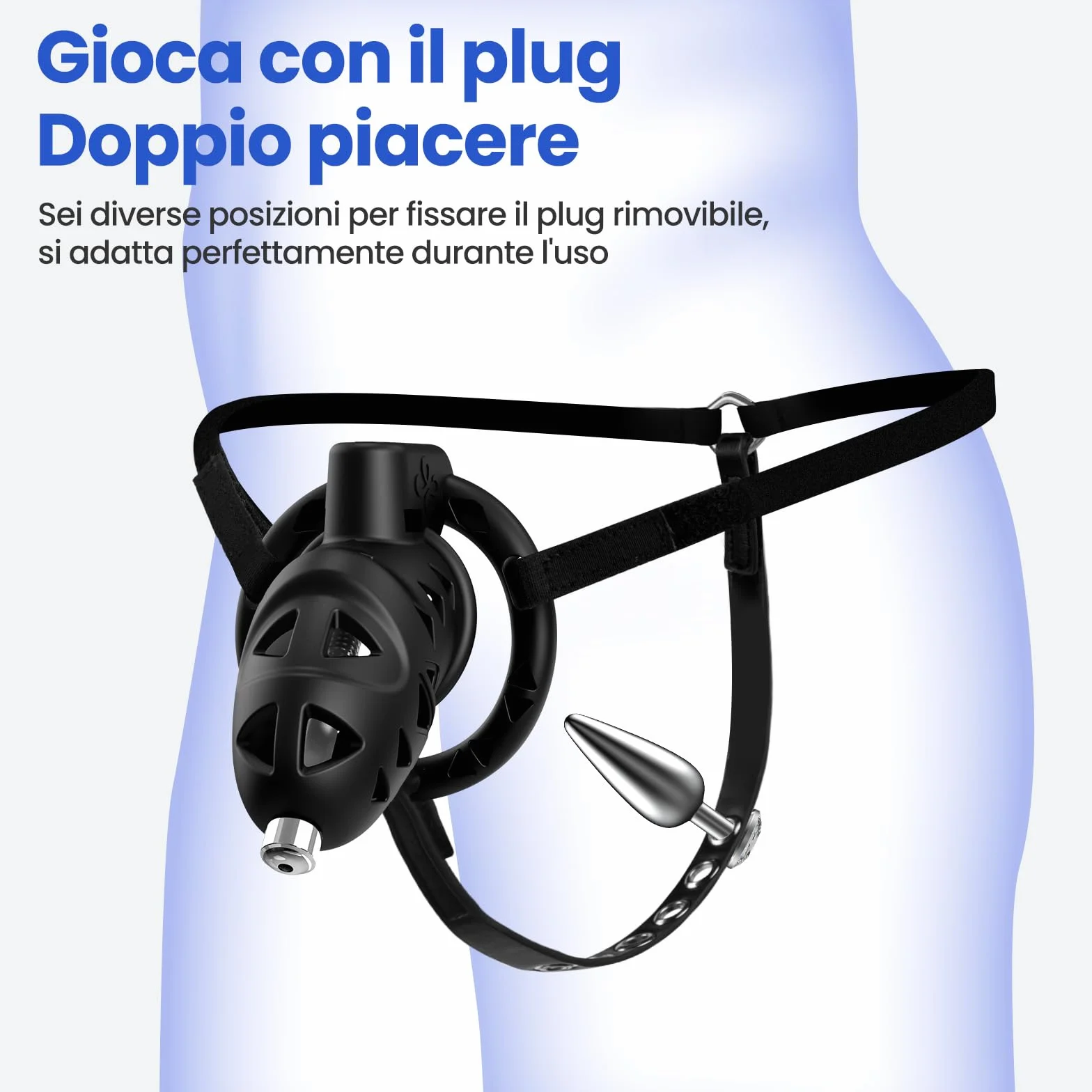 Ohi BoBi Sun BDSM Cock Cage Extreme Erotic Sex Gabbia per pene con plug anale e 3 anelli