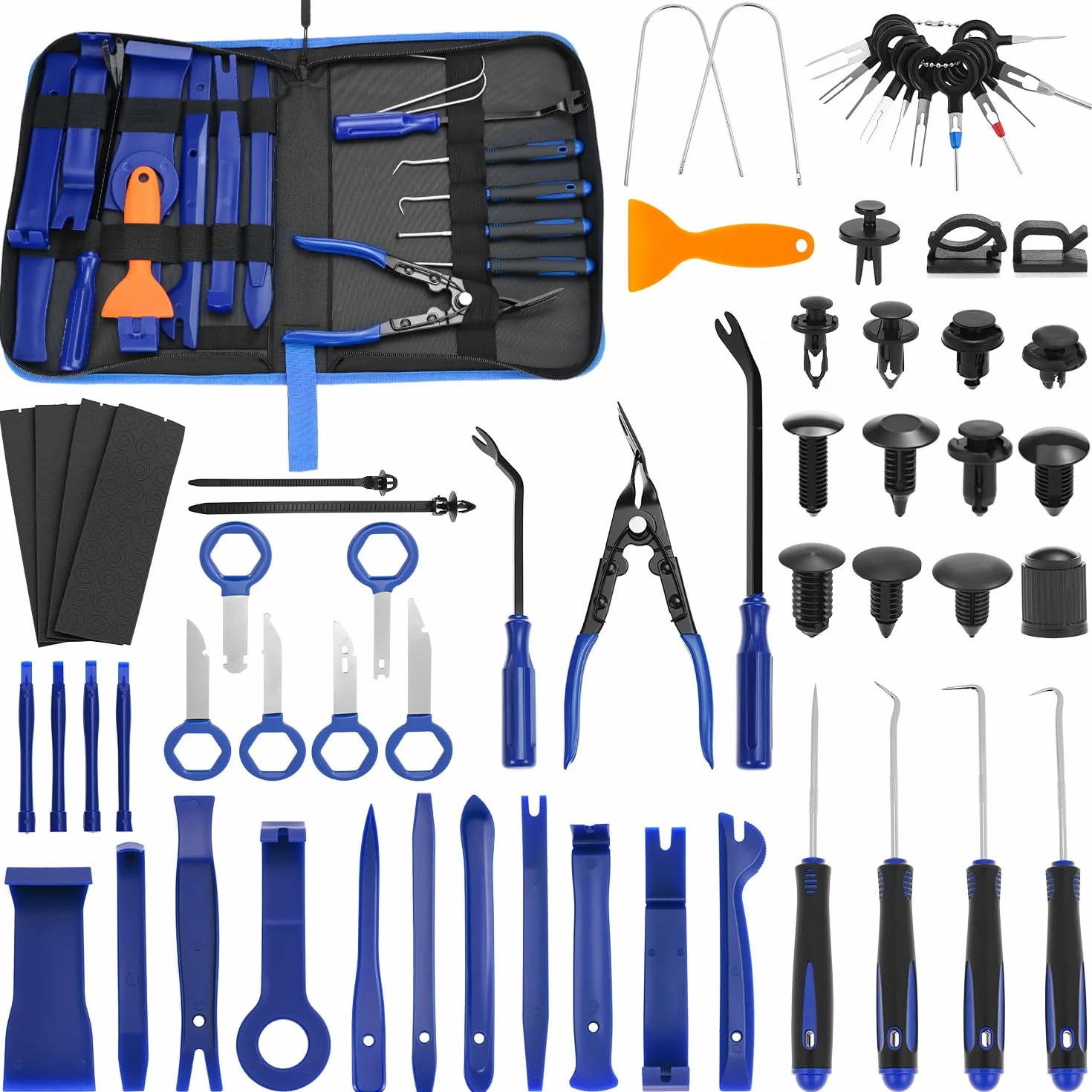 QWORK® 330 Pezzi Kit Smontaggio Pannelli Auto, Strumento per l'installazione del Rivestimento Interno dell'auto, Strumento per Fare Leva sul Rivestimento Interno