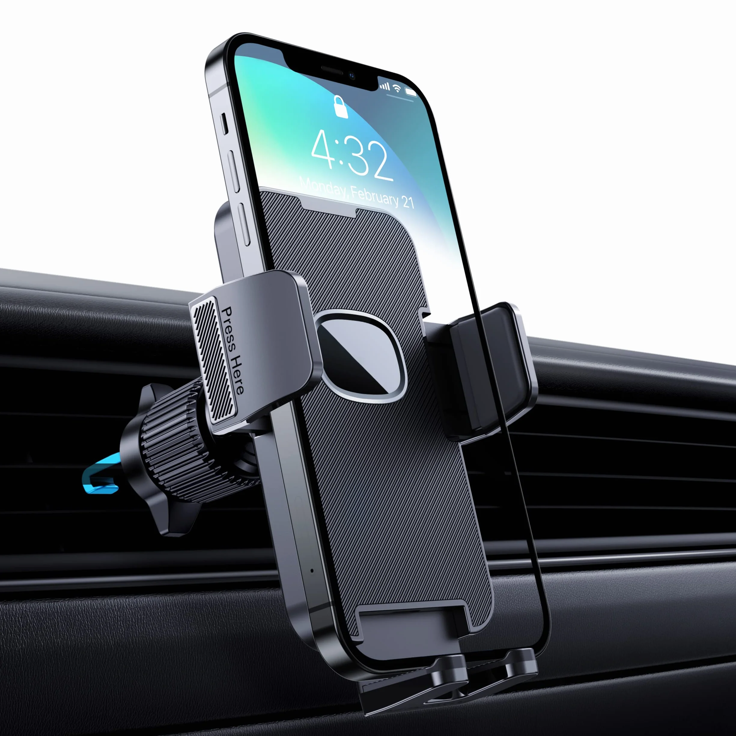 Porta Cellulare Auto [Clip Gancio Militare] 360 Gradi di Rotazione Supporto Telefono Auto Macchina Reggi Portacellulare per interni Universale Smartphone
