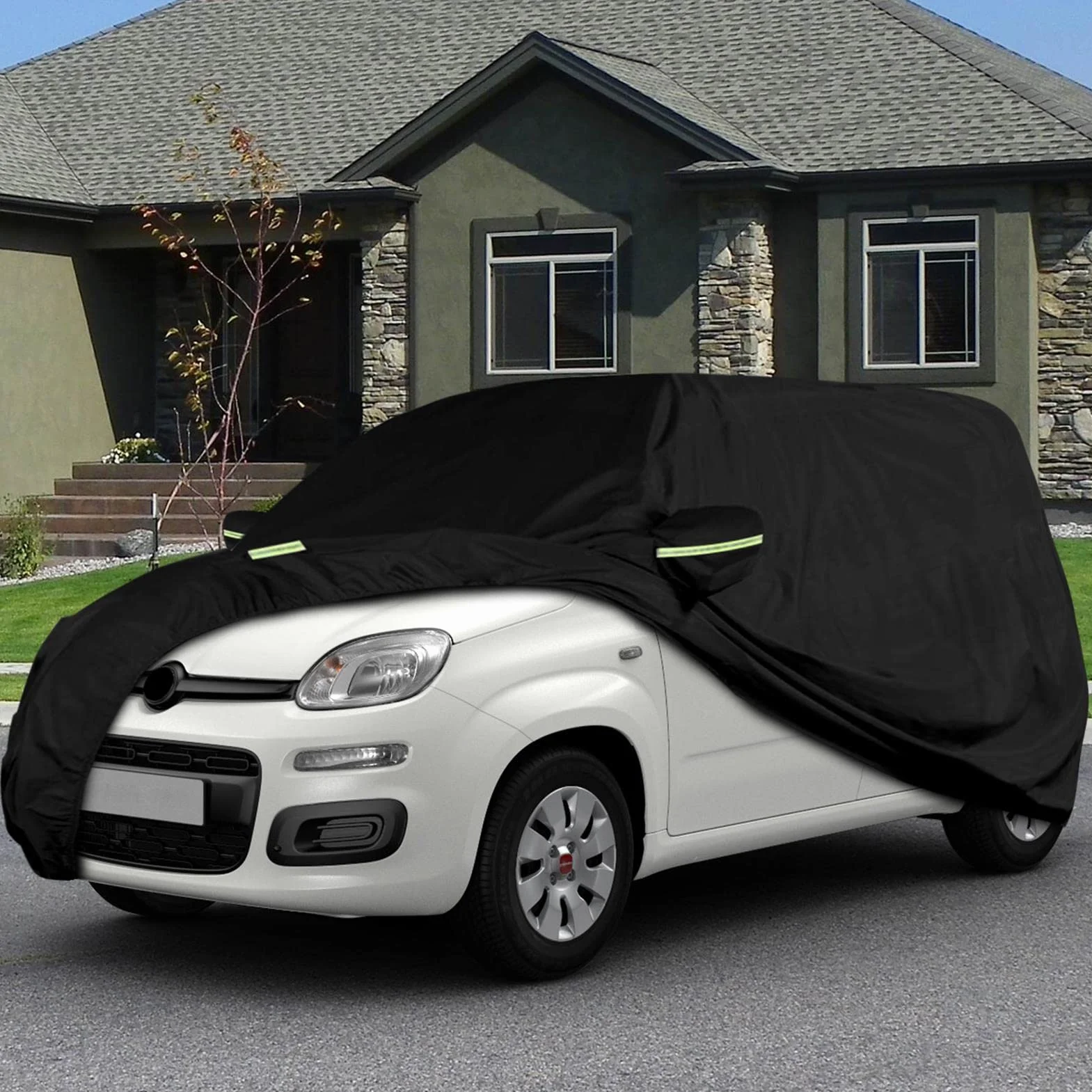 Telo Copriauto Compatibile con Fiat Panda 2003-2026, Impermeabile Traspirante Copertura per Auto Telone