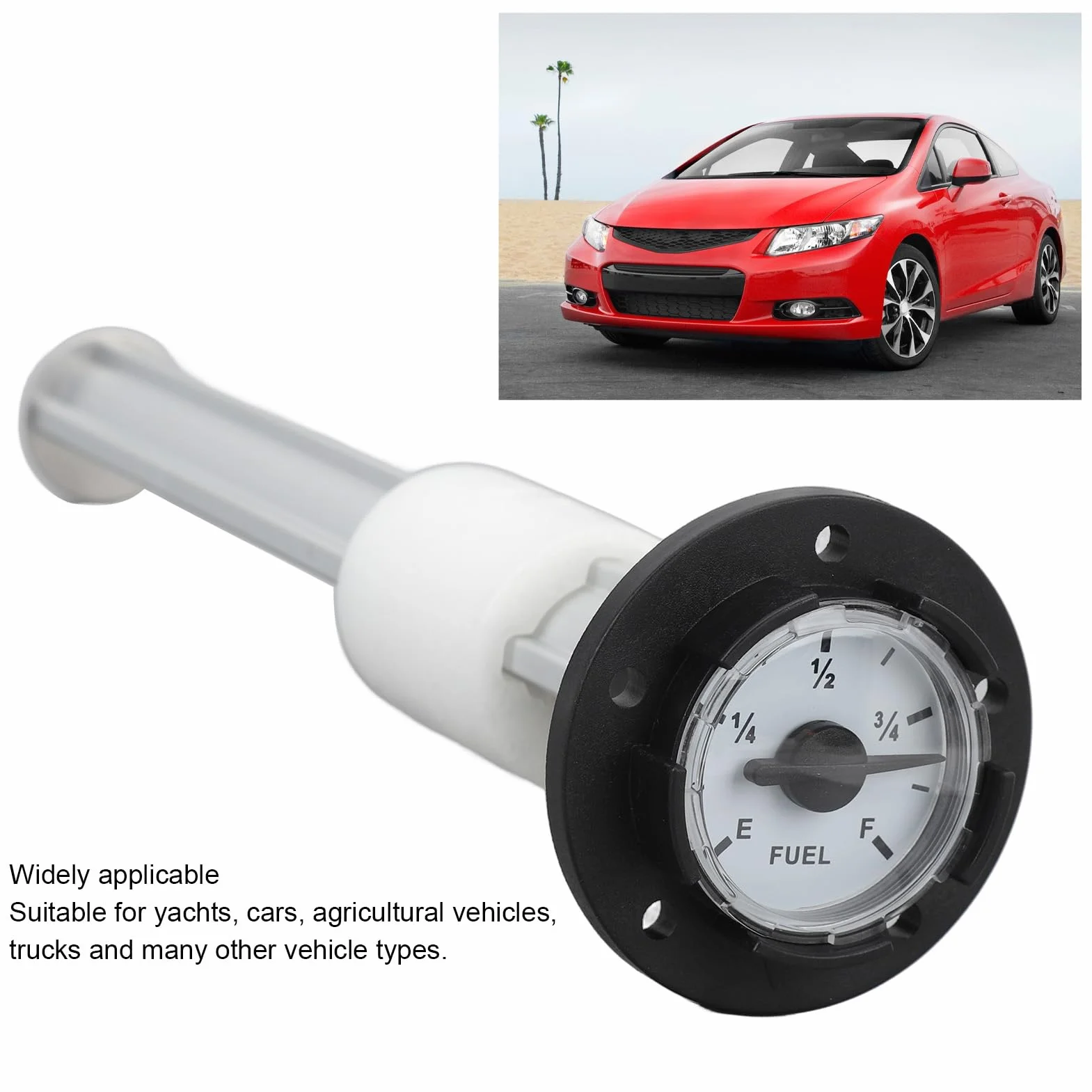 Misuratore per tappo del serbatoio del carburante, indicatore meccanico di livello del gas ad alta precisione con galleggiante, design sigillato per yacht, automobili, camion, (200 mm)