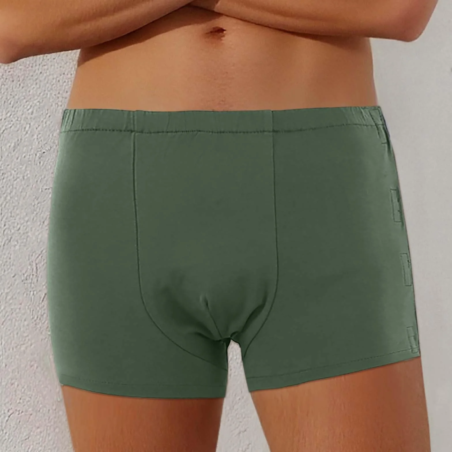 Boxer da uomo con apertura laterale in cotone tinta unita per post interventi chirurgici anziani
