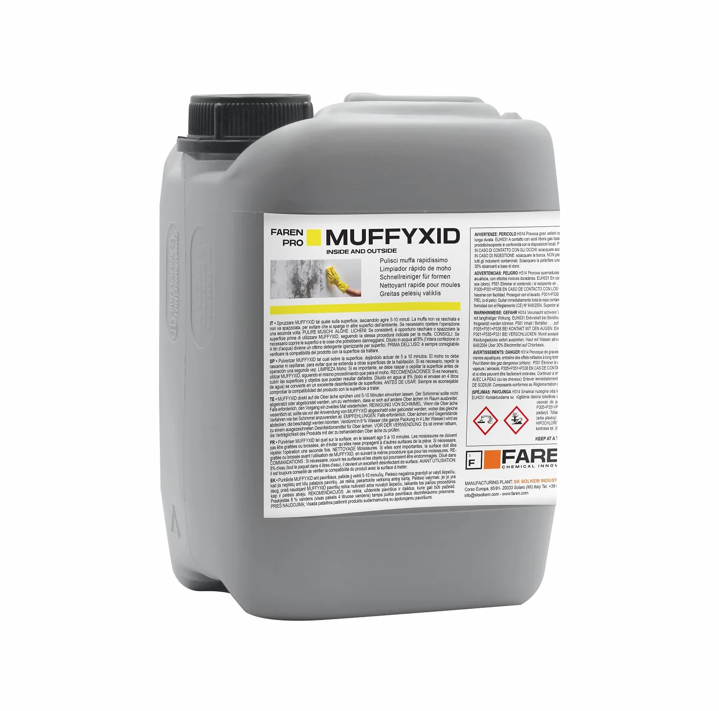 Faren Rimuovi Muffa Antimuffa Pulitore Muffa 5 Lt (2 PZ)