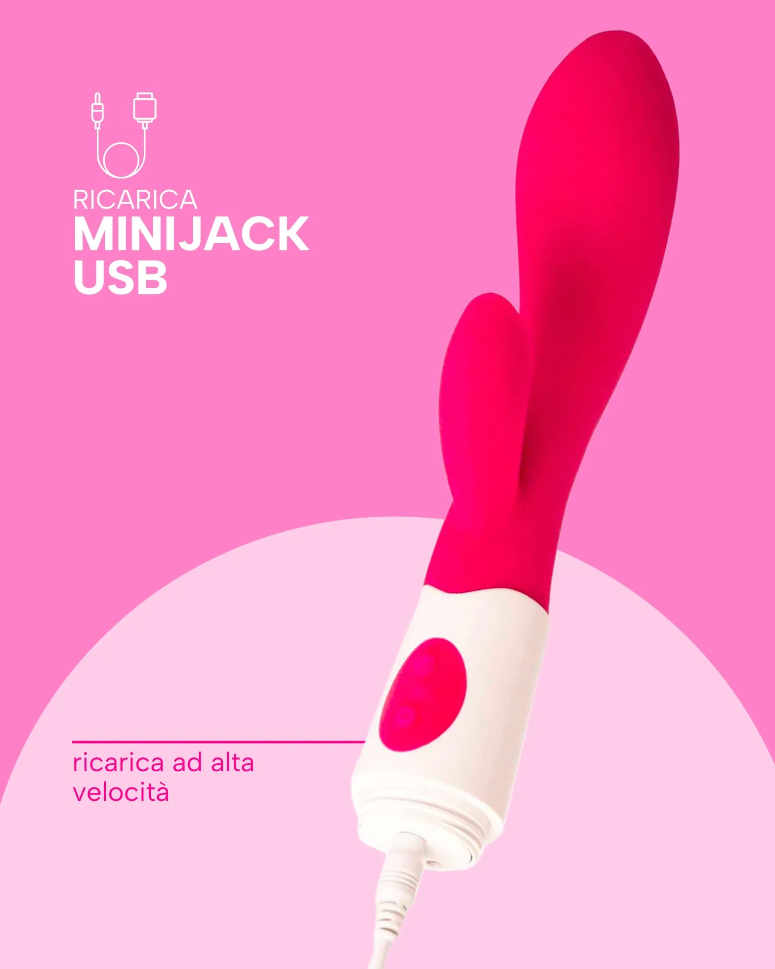 MySecretCase Vibratore Rabbit Punto G Squirting 19,5cm 10 Modalità Vibrazione Sexytoysys (Fucsia)
