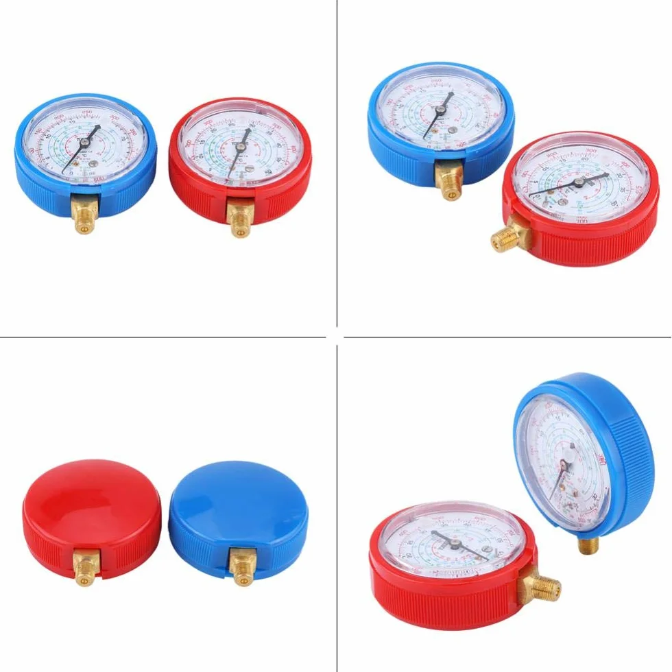 Manometro per condizionatore d'aria per auto, coppia di kit per manometro per alta e bassa pressione refrigerante R410A R134A R22