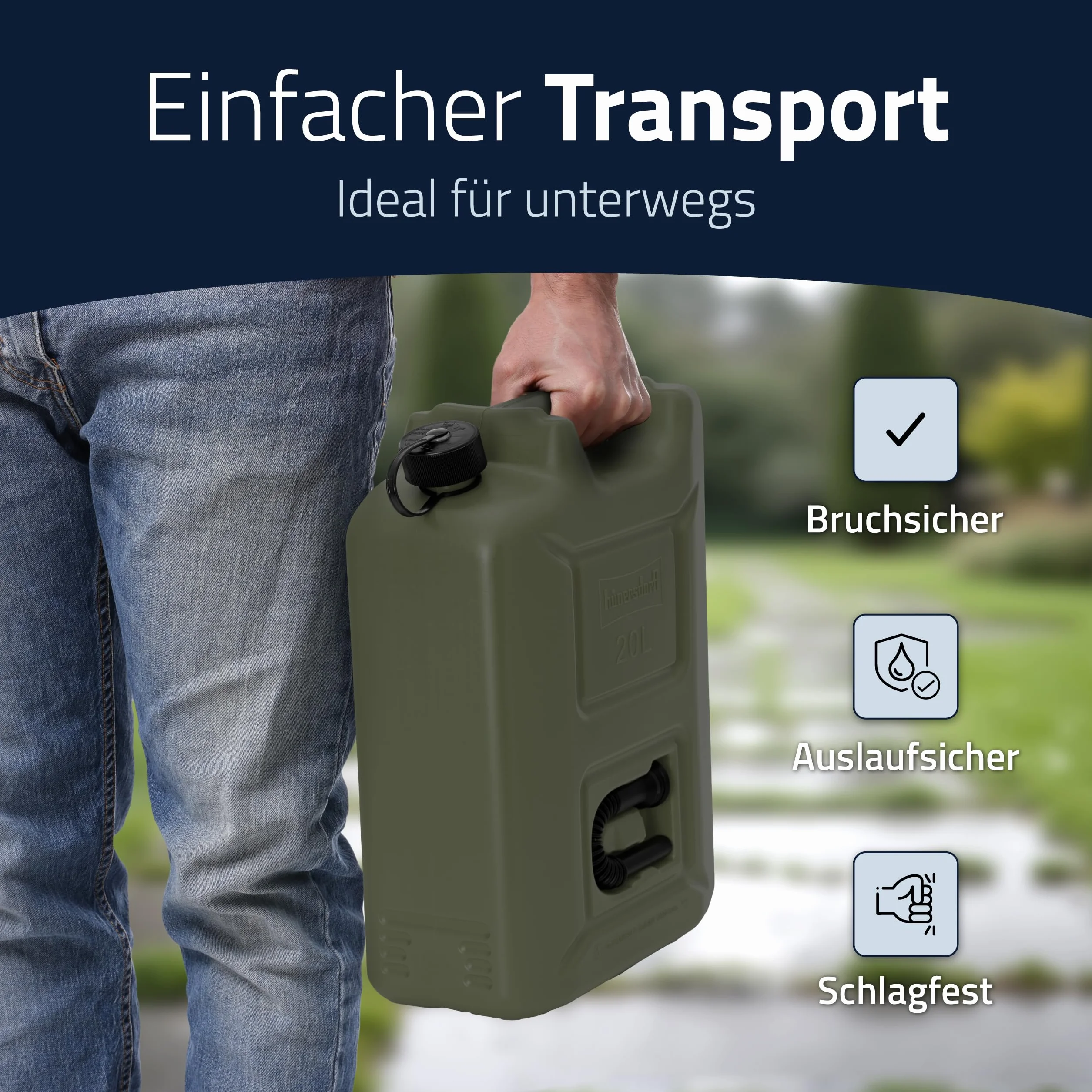 Hünersdorff Set di 3 taniche per Carburante 20 l