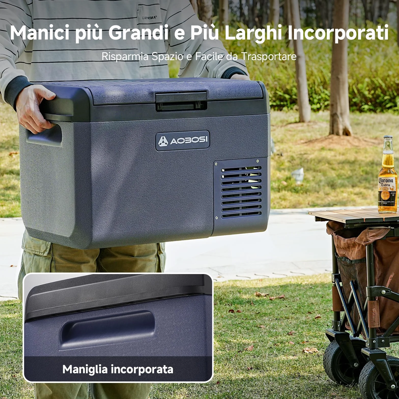 AAOBOSI Frigo Portatile 25L 12V/220V IPX4 Impermeabile -20°C a 20°C