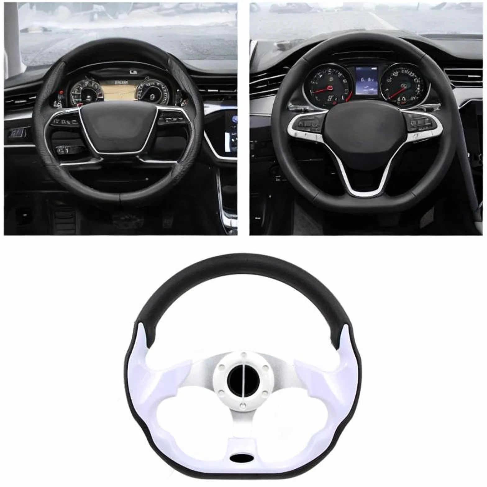 Volante di Ricambio per Auto Da Corsa Sportiva o, Antiscivolo, per Barche, 32 Cm, Bianco