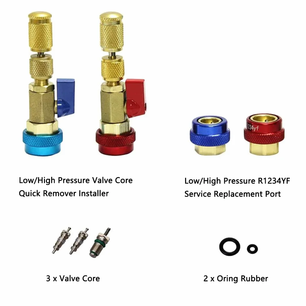 Riloer Kit di strumenti per la rimozione del nucleo della valvola dell'aria per refrigeranti R134 R1234YF