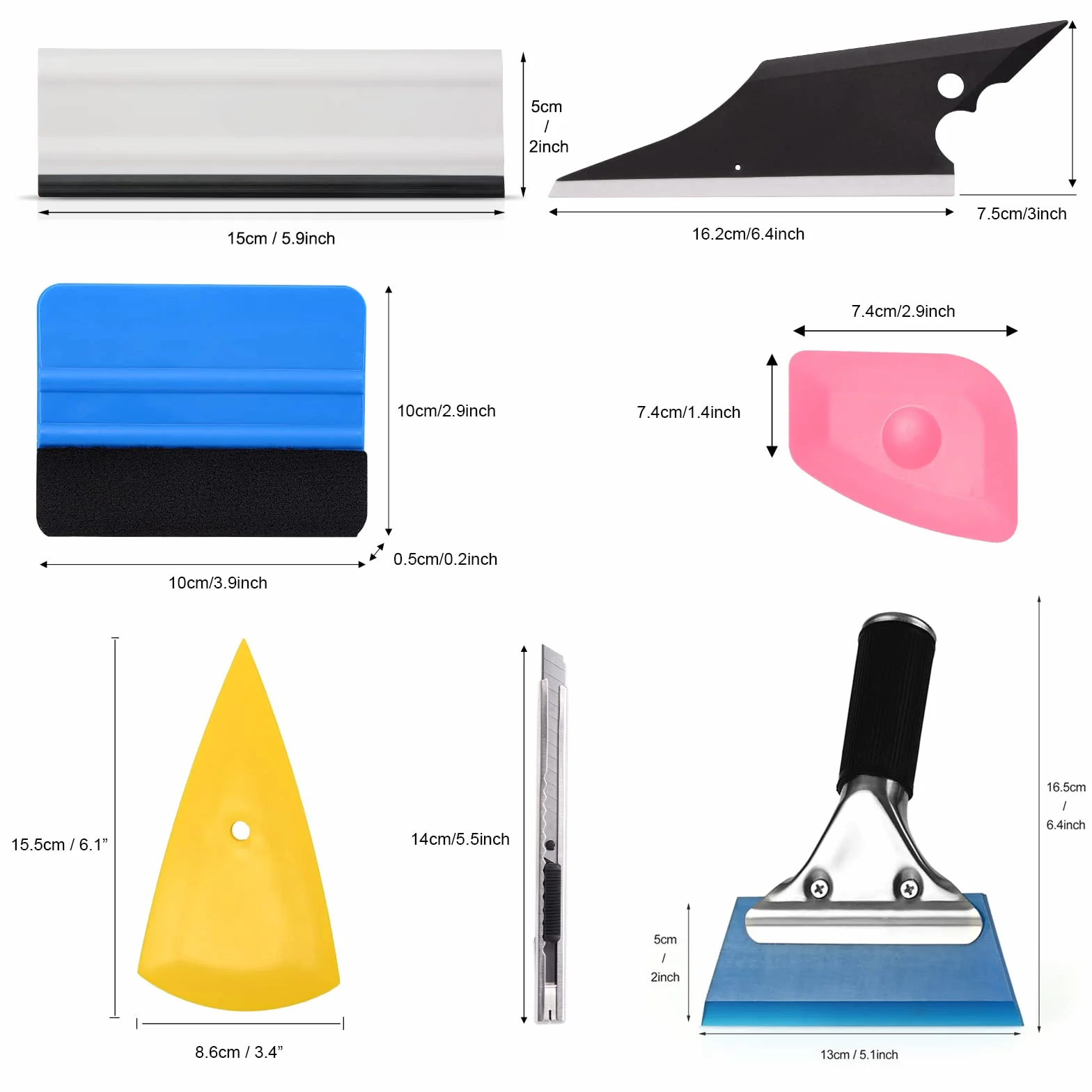 Ehdis Kit di Attrezzi per Installazione e Oscuramento Vetri Auto, Pellicola Wrapping e Carbonio