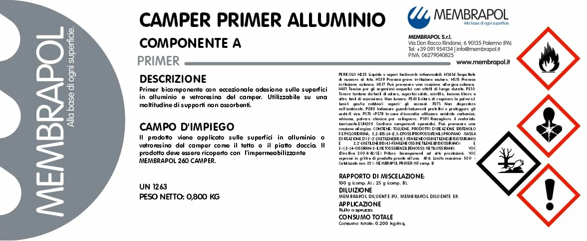 Generico MEMBRAPOL CAMPER PRIMER PER VETRORESINA 7-8 MQ