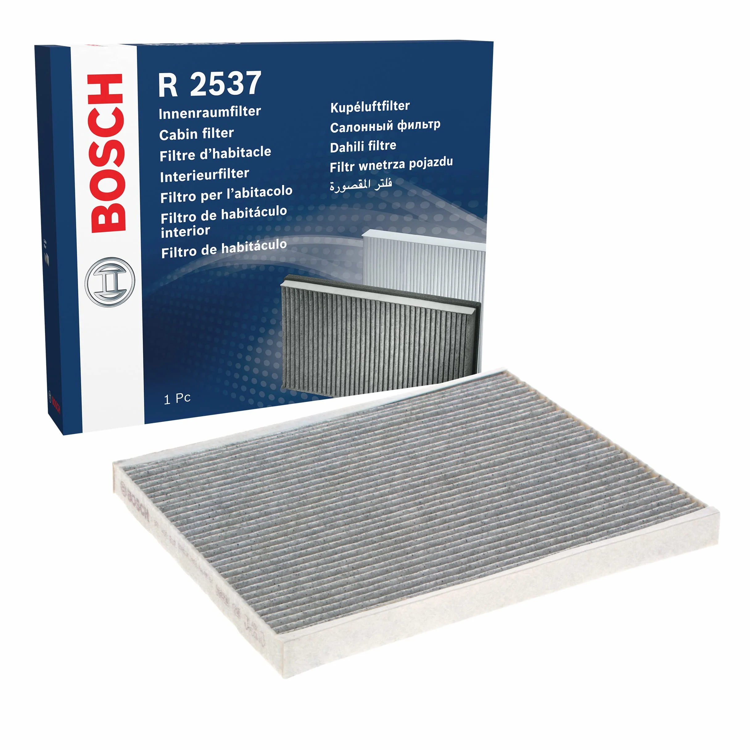 Bosch Filtro Abitacolo ai Carboni Attivi R2537, Filtro di Ricambio