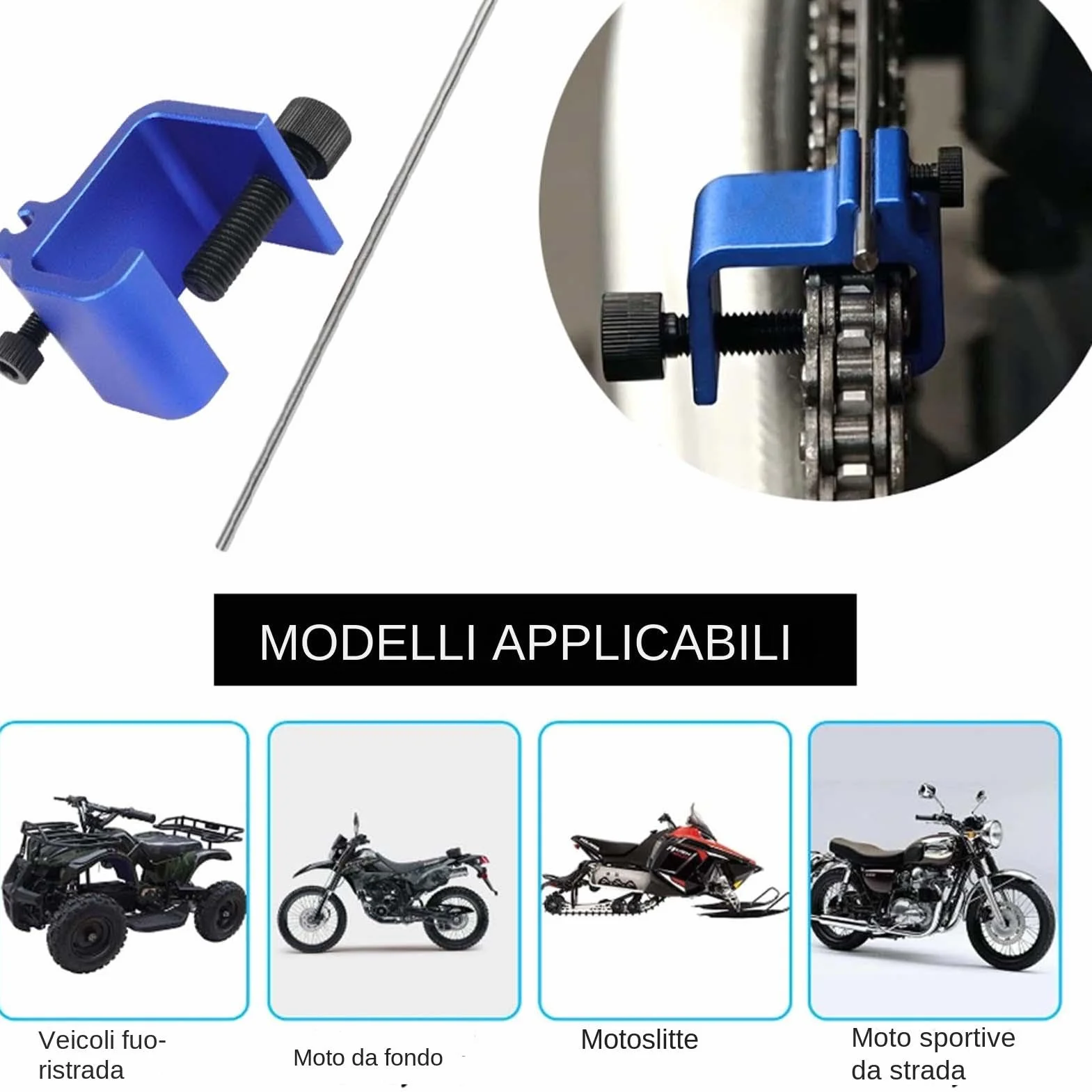 Strumento di allineamento catena per moto regolazione rapida riparazione scooter