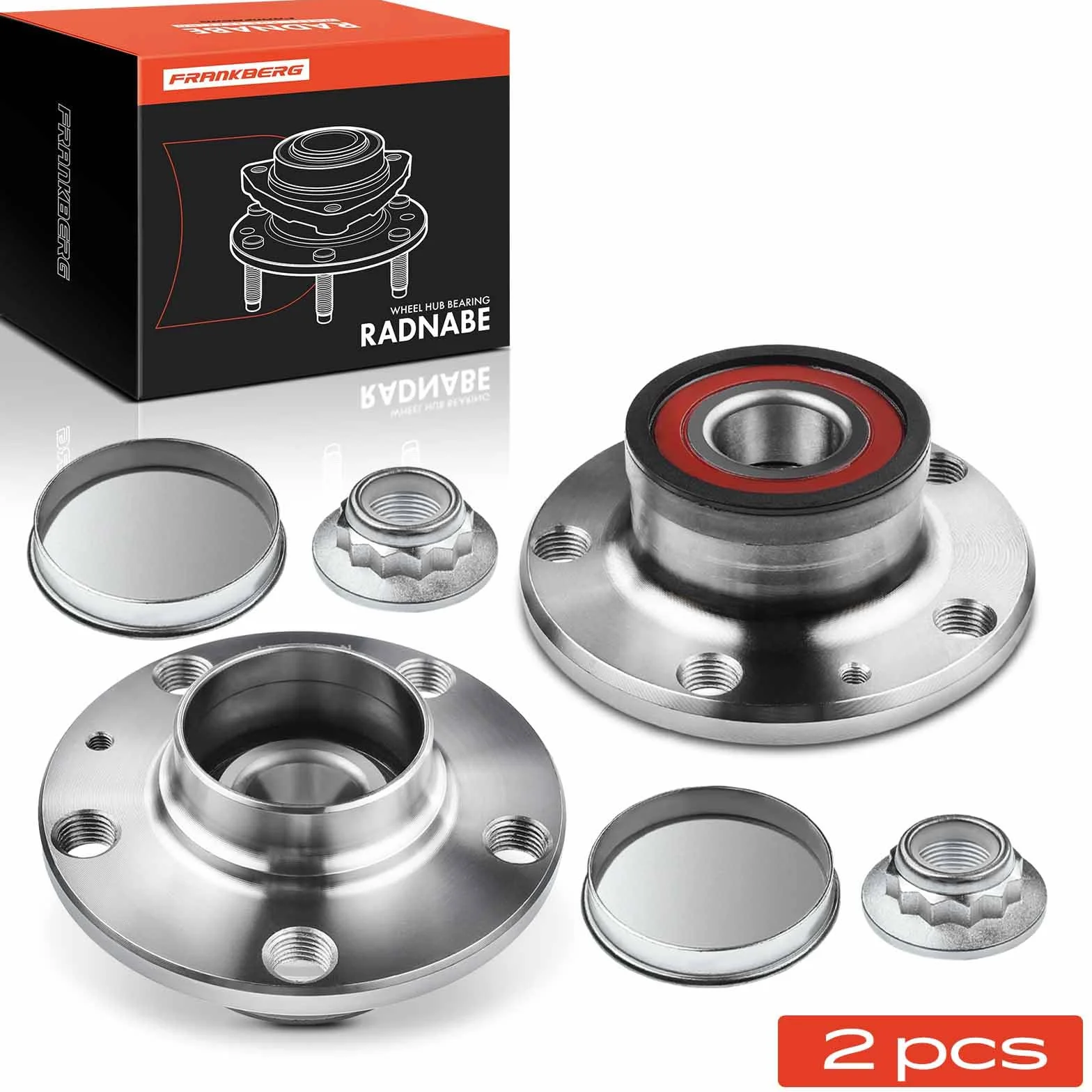 Frankberg 2x Cuscinetti ruota Asse Posteriore Ruota flangiata diametro 120 Con Anello magnetico ABS Compatibile con Polo 6C1 6R1 Fabia II 542 Polo 9A 9N Ibiza IV 6J5 6P1 6Q0598611