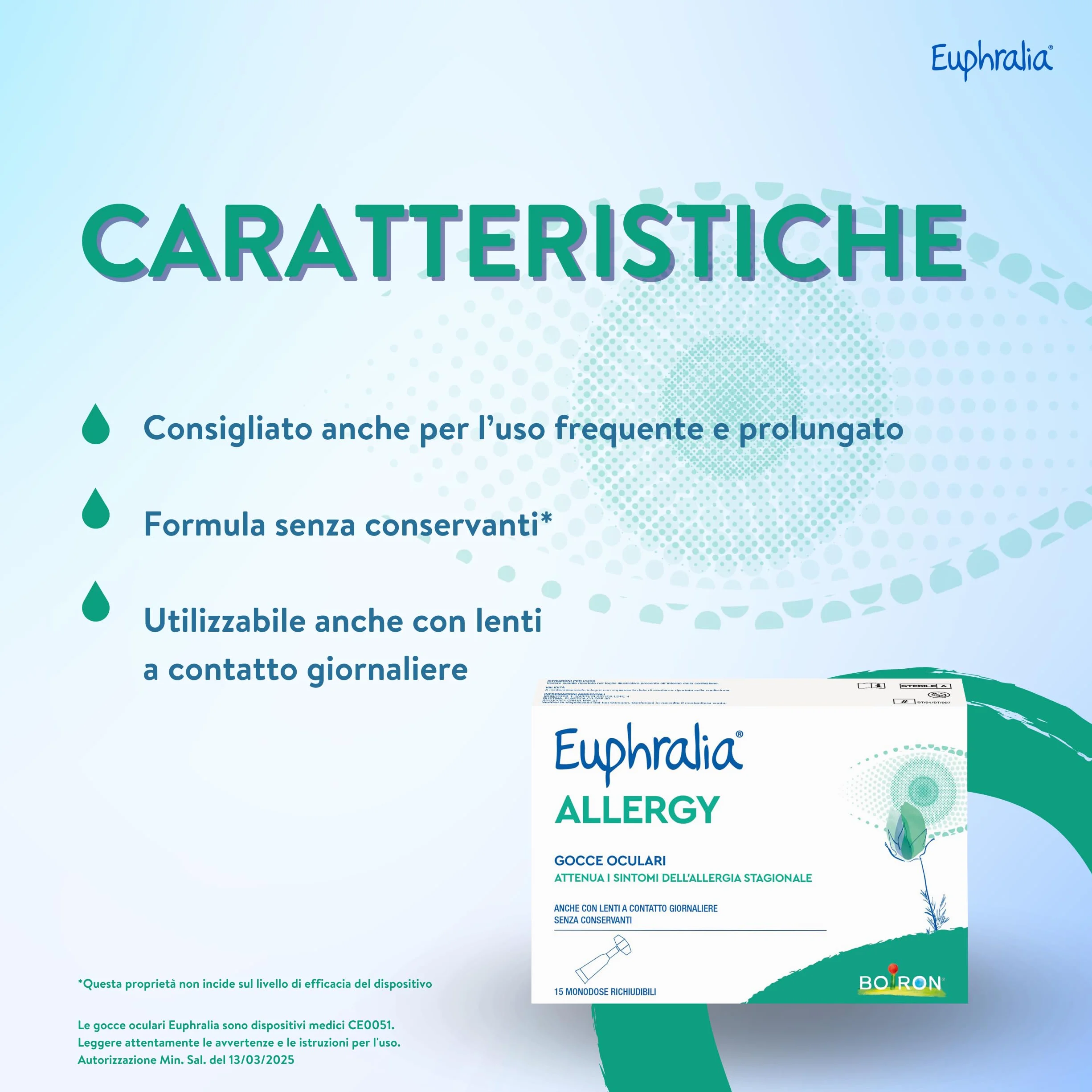 Euphralia Allergy Gocce Oculari Allergia Congiuntivite Allergica Acido Ialuronico Vitamina B12 15 Monodose Richiudibili