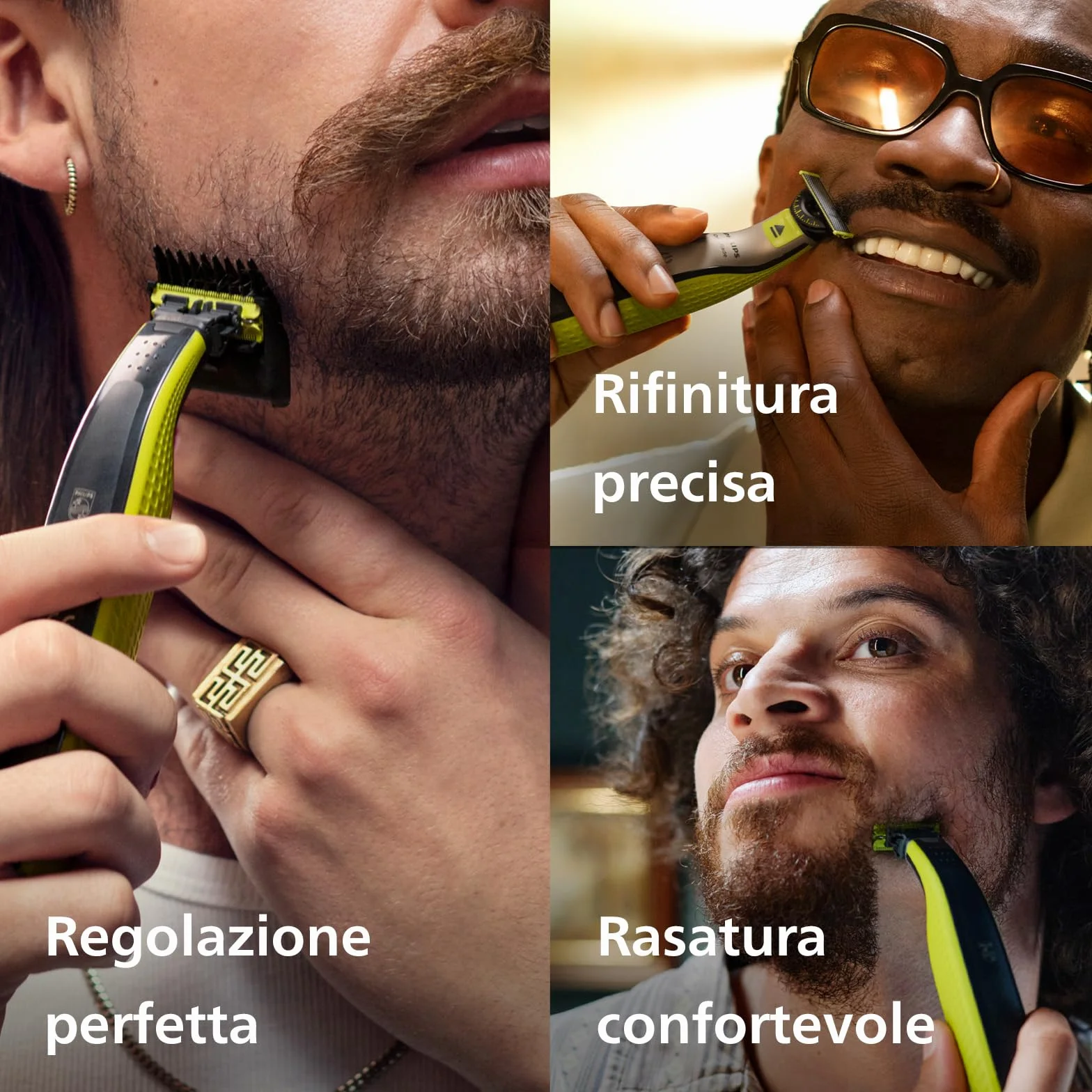 Philips OneBlade 360 Face, Regolabarba e Rasoio Elettrico, Lama 360, 2 Lame 360, Pettine Regolabile 5 in 1 QP2734/30