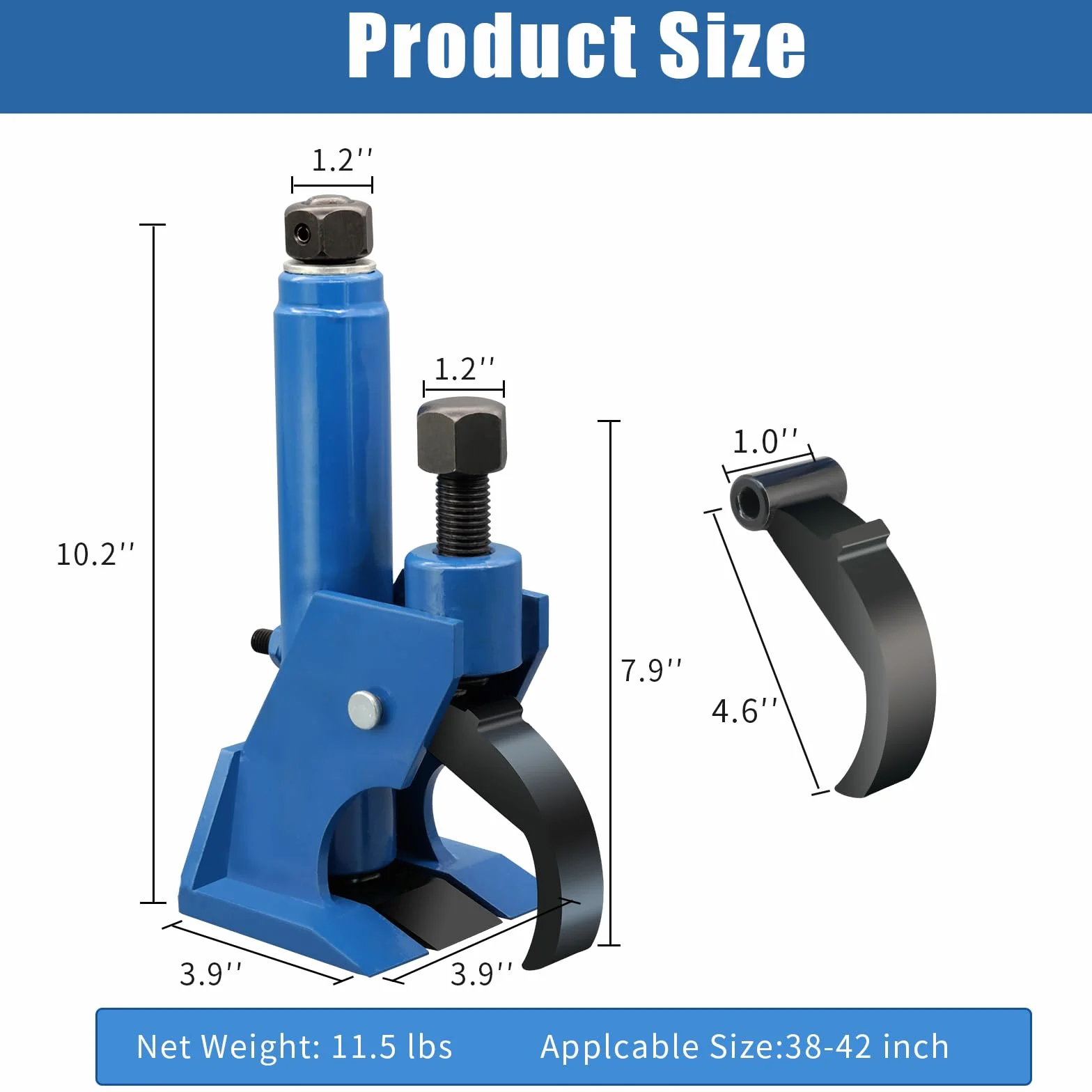 Martinetto Stallonatore Manuale per Pneumatici 38"-42" Strumento Smontagomme Regolabile