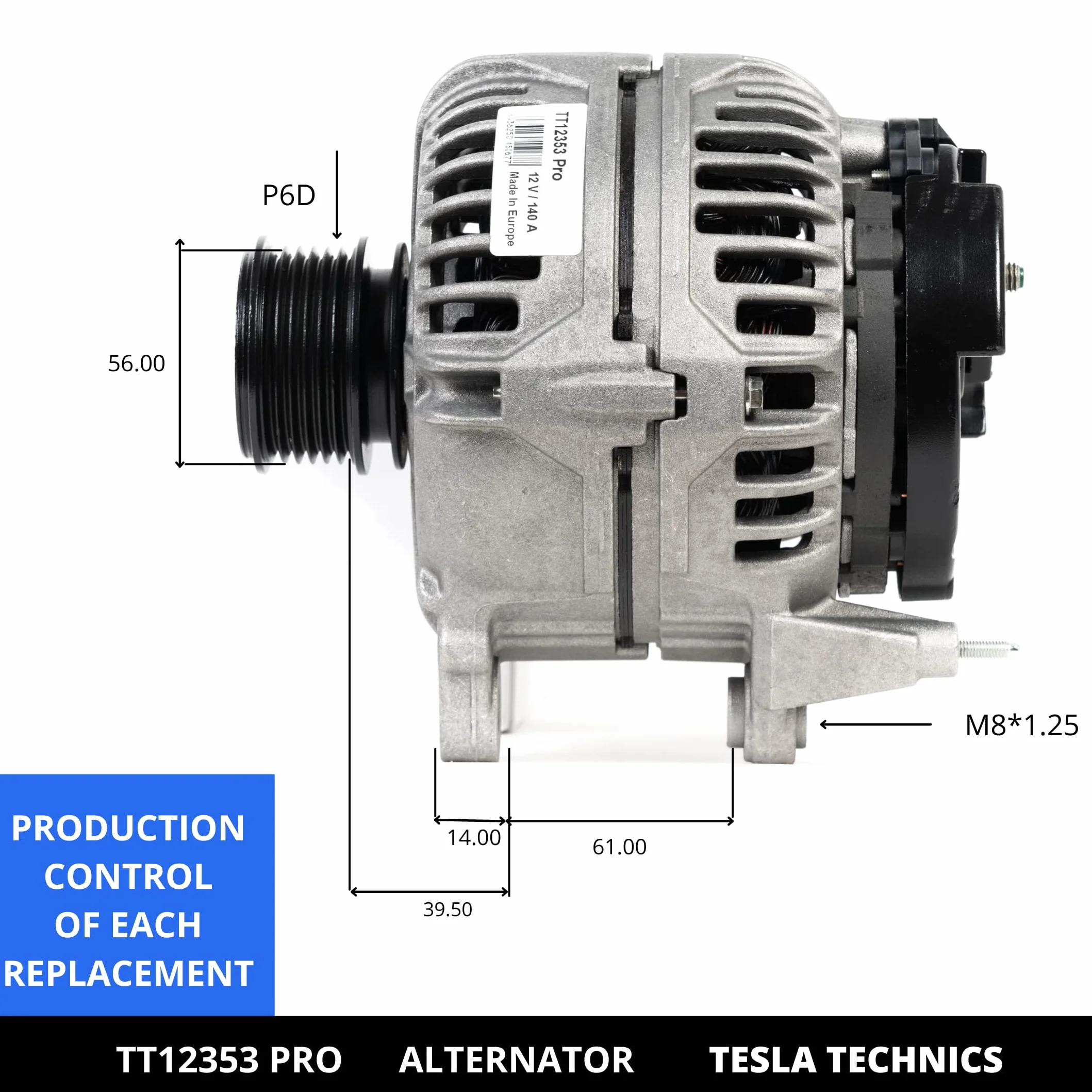 TT12353 PRO ALTERNATORE per auto 12V, 140A. Compatibile con AUDI, MITSUBISHI, SEAT, SKODA, VOLKSWAGEN. Eccellente rapporto qualità-prezzo. Installazione facile e garanzia.