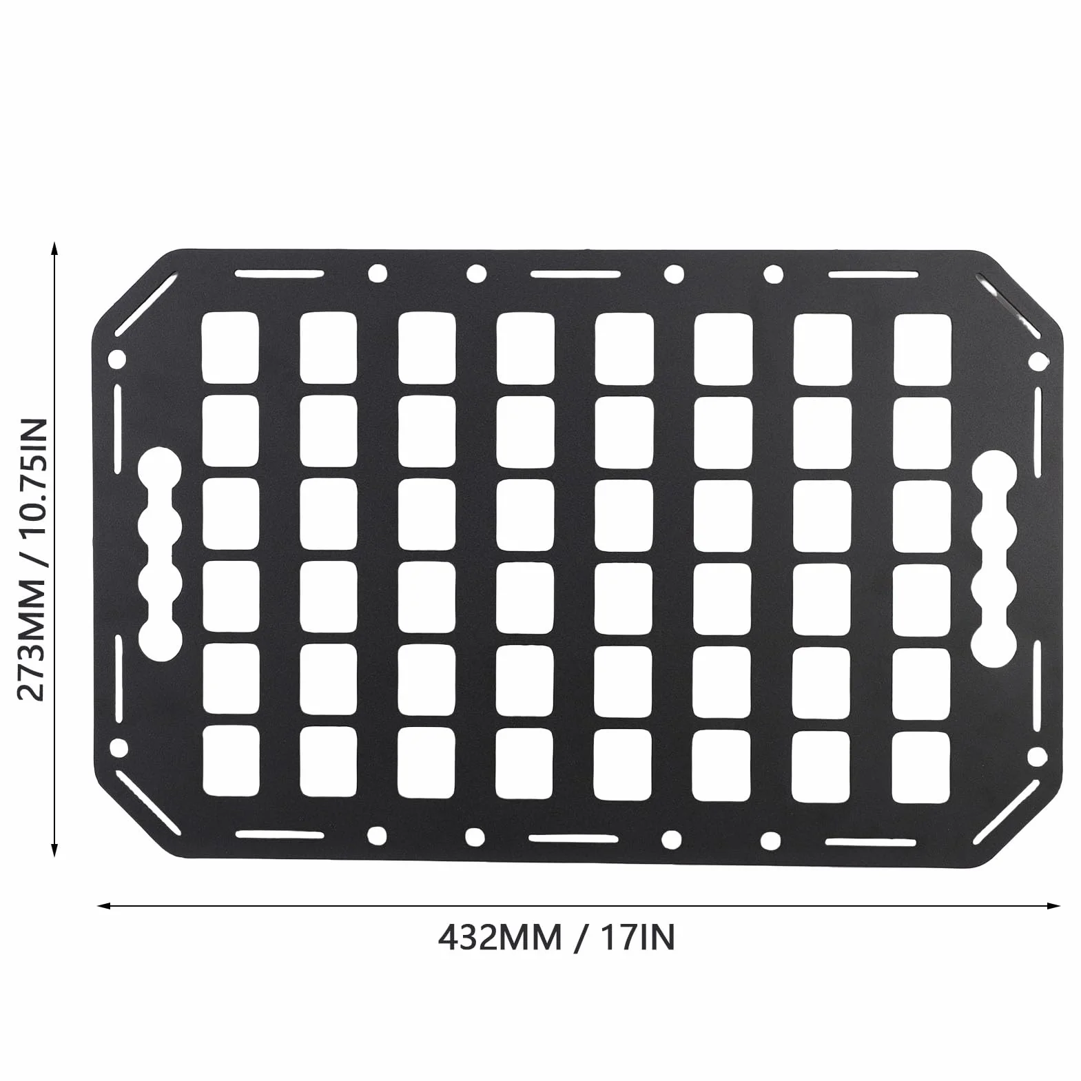 Fockety Pannello Molente a Letto Laterale, 432x273x2mm Aluminium L Traccia Pannello MOLLE Pannello Truck Pannello MOLLE MOLLE Pannello per Berlina SUV Pickup Van RV