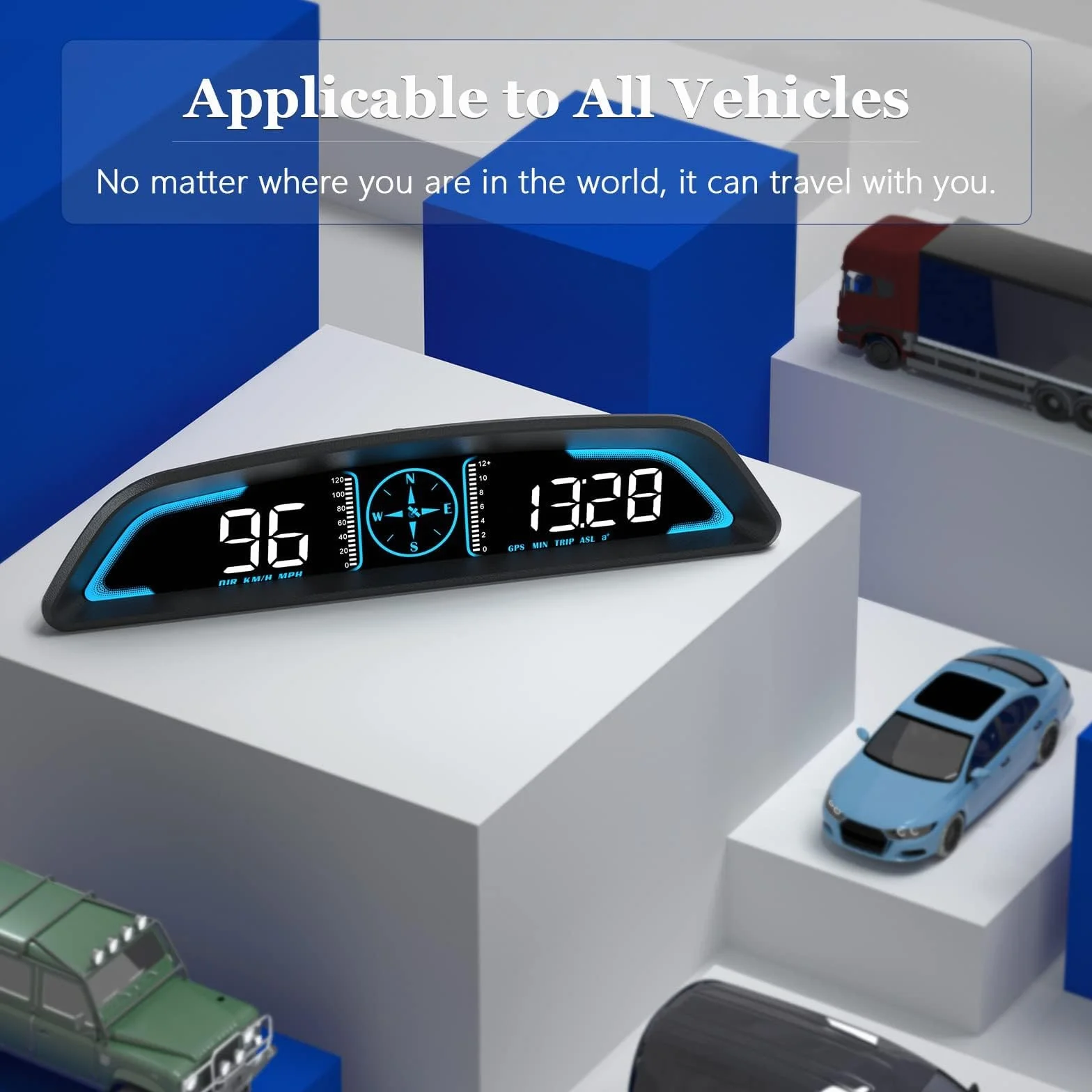 Tachimetro, Ricezione Segnali Satellitari, Visualizzazione Velocità e Altre Funzioni, Car Head Up Display, Applicabile a tutti i Veicoli