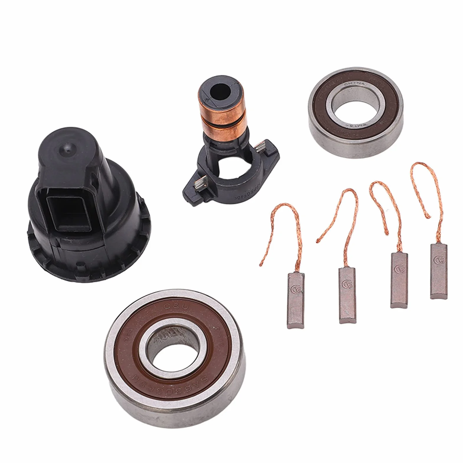 Akozon Kit di Riparazione Dell'alternatore Spazzole Ad Anello di Scorrimento Cuscinetti di Ricambio 230090 Sostituzione per 0124515010 0124525139