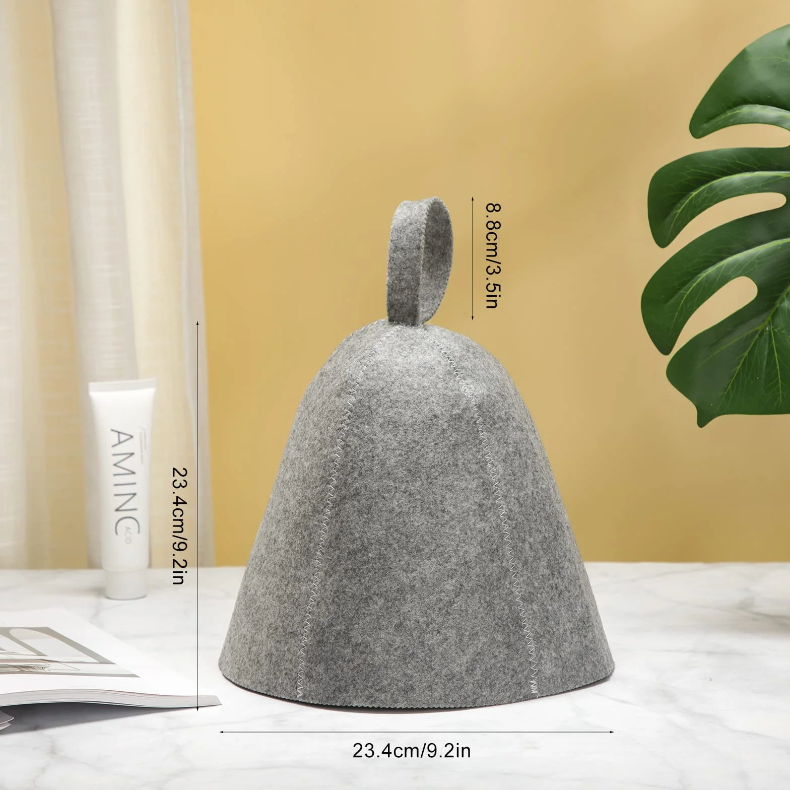 Cappello Da Sauna in Feltro Berretto Grigia Anticalore Protezione Testa Donna Uomo