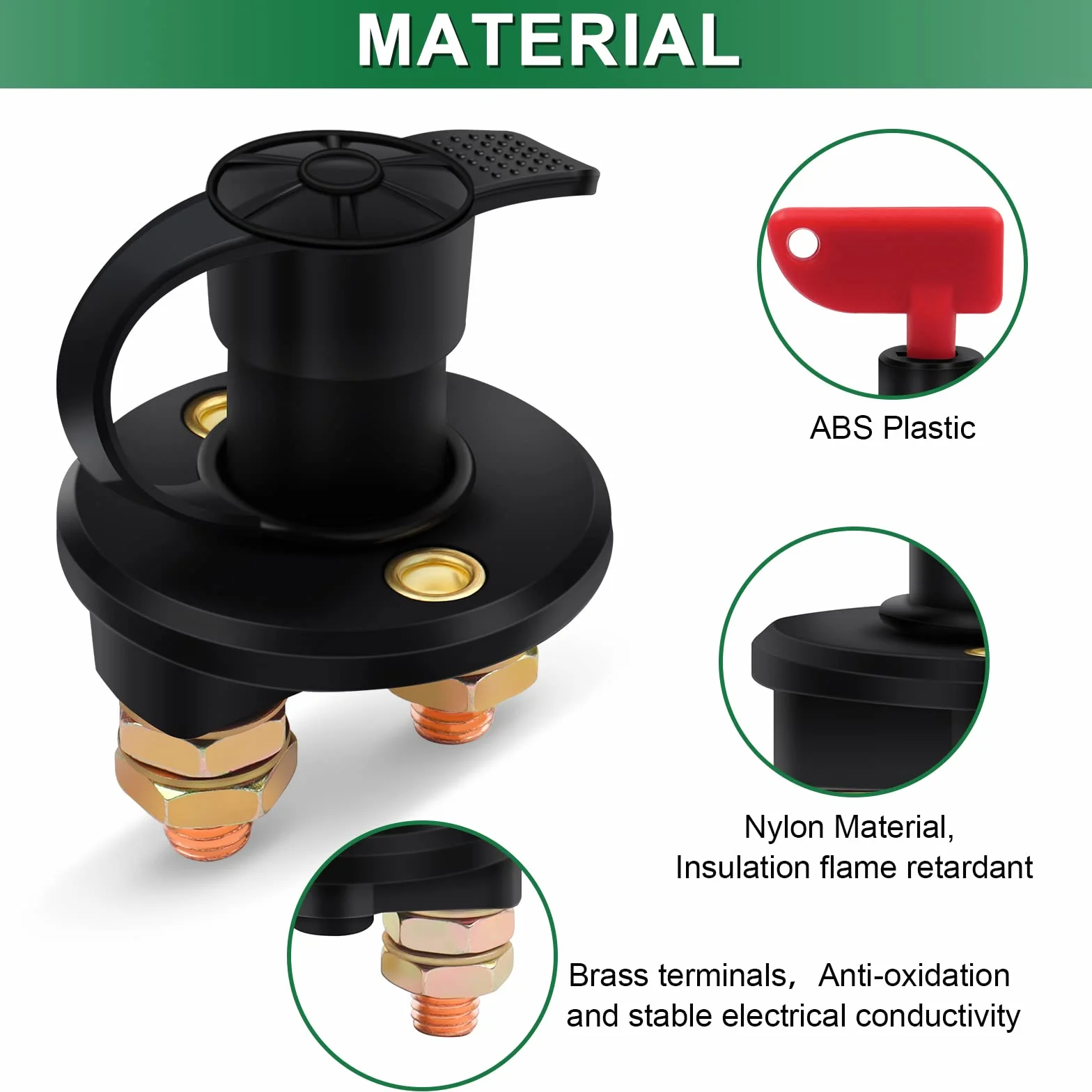 Bolatus Batteria Principale Interruttore 12V / 24V Staccabatteria Marino Cut off interruttore per Auto Moto Marine Camion Barca