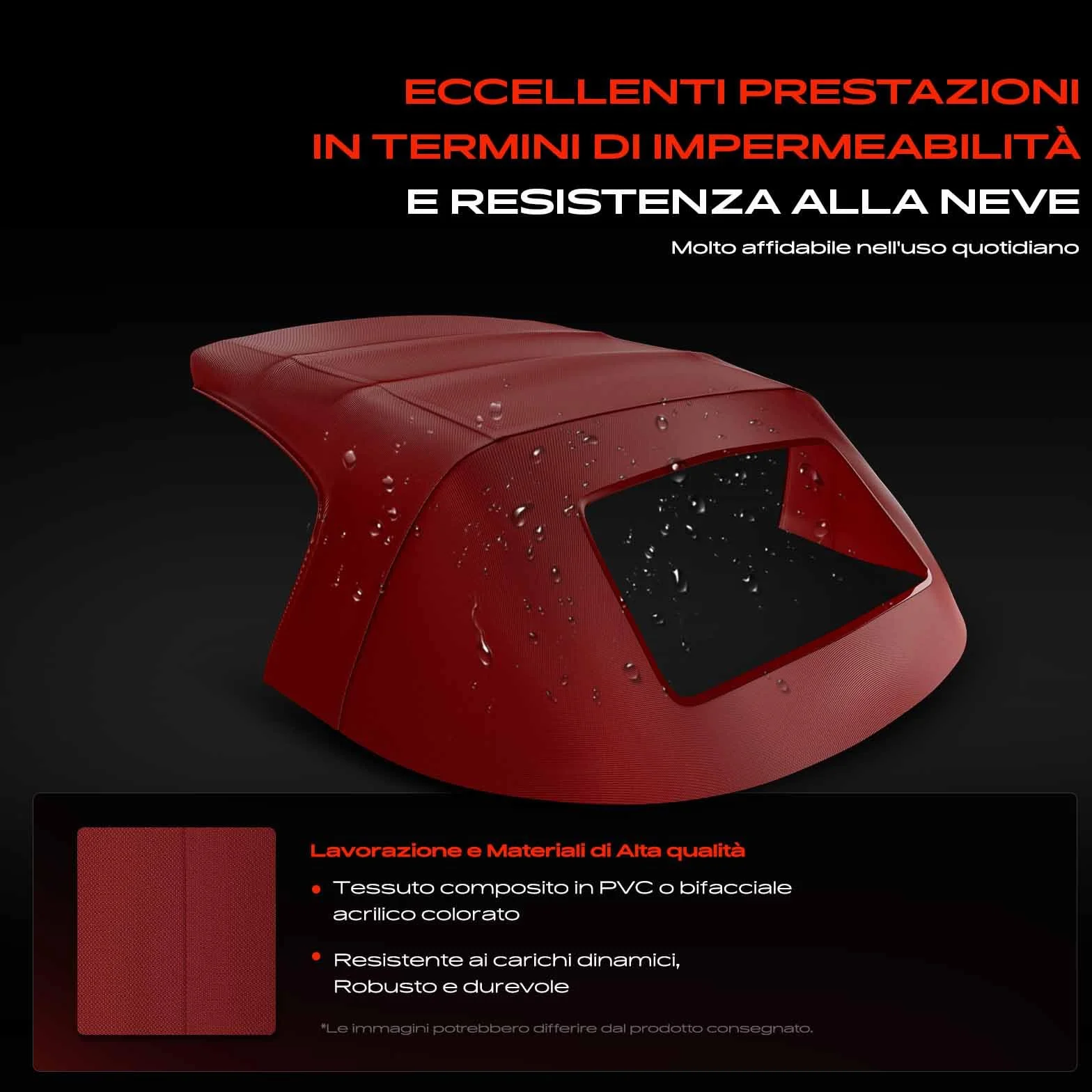 Frankberg Capota convertible Softtop Rojo Compatible con Fortwo Coupé 453 Fortwo cabrio 453 Fortwo cabrio 451 Fortwo Coupé 451 Replace# A45177801753E14