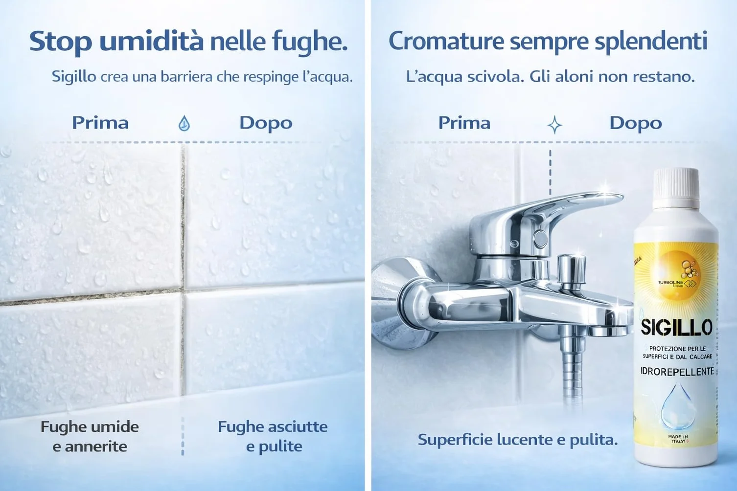 Spray Anticalcare Idrorepellente 500 ml Effetto Anti-Goccia Barriera Protettiva