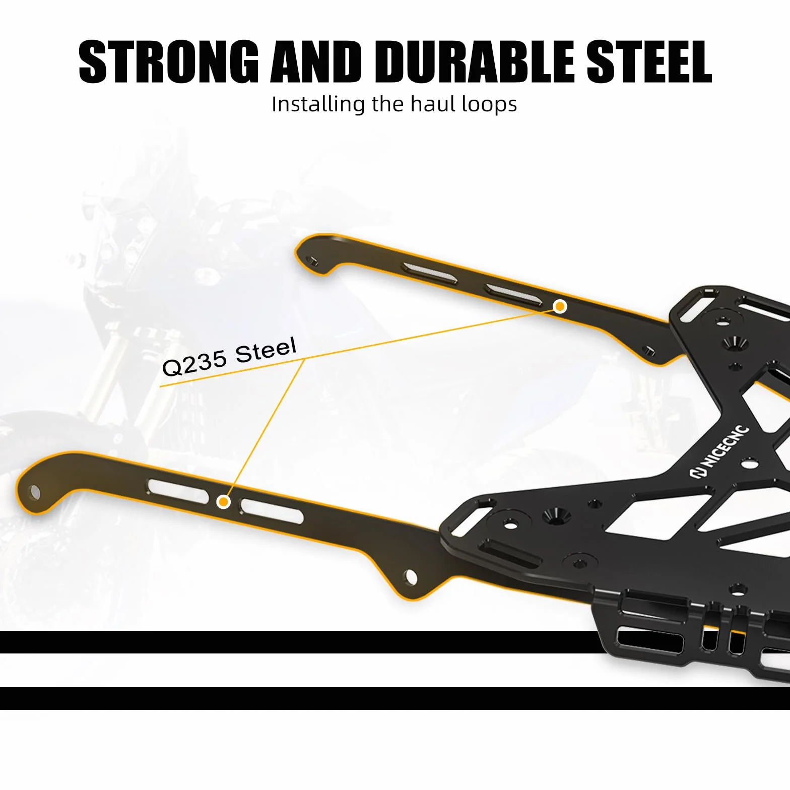 NICECNC Portabagagli Posteriore per Moto Compatibile con Yamaha Tenere 700 / XTZ 700 2019-2023, Portabagagli Estensibile per Carico