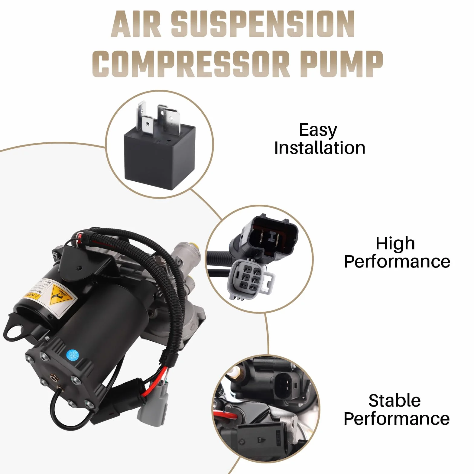 Pompa compressore a 6 poli per sospensioni pneumatiche, adatta per LR3 LR4 Sport,Discovery3 2004-2009, Discovery4 2009-2012, accessorio auto # LR023964 LR015303 LR045251