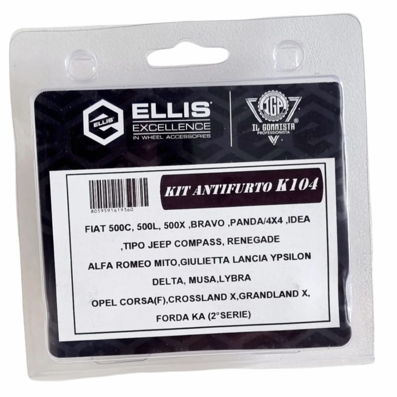 IGP IL GOMMISTA PROFESSIONISTA Kit 4 BULLONI ANTIFURTO Ruote M12 x 1.25 X 24 Chiave 17 & 19 X Cerchi in Lega compatibili con Alfa Mito Giulietta Lancia YPSILON Delta MUSA Opel Corsa Crossland