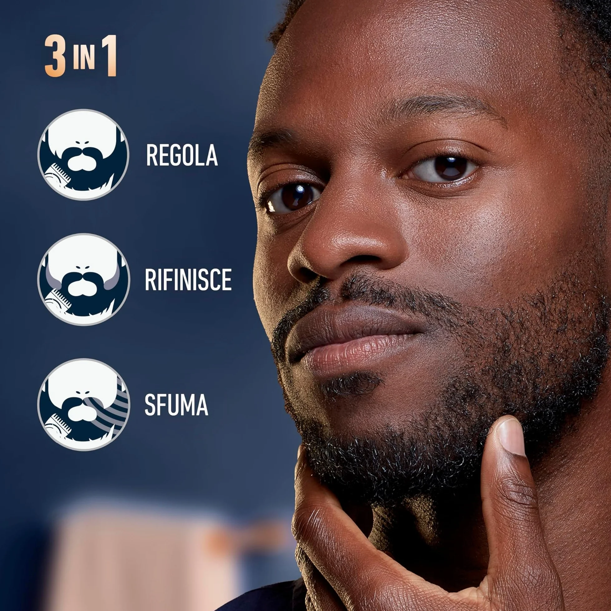 King C. Gillette Kit Regolabarba Uomo, Rasoio Barba Elettrico, 1 Testina, 3 Pettini Regolatori, 1 Spazzolina, 1 Caricatore