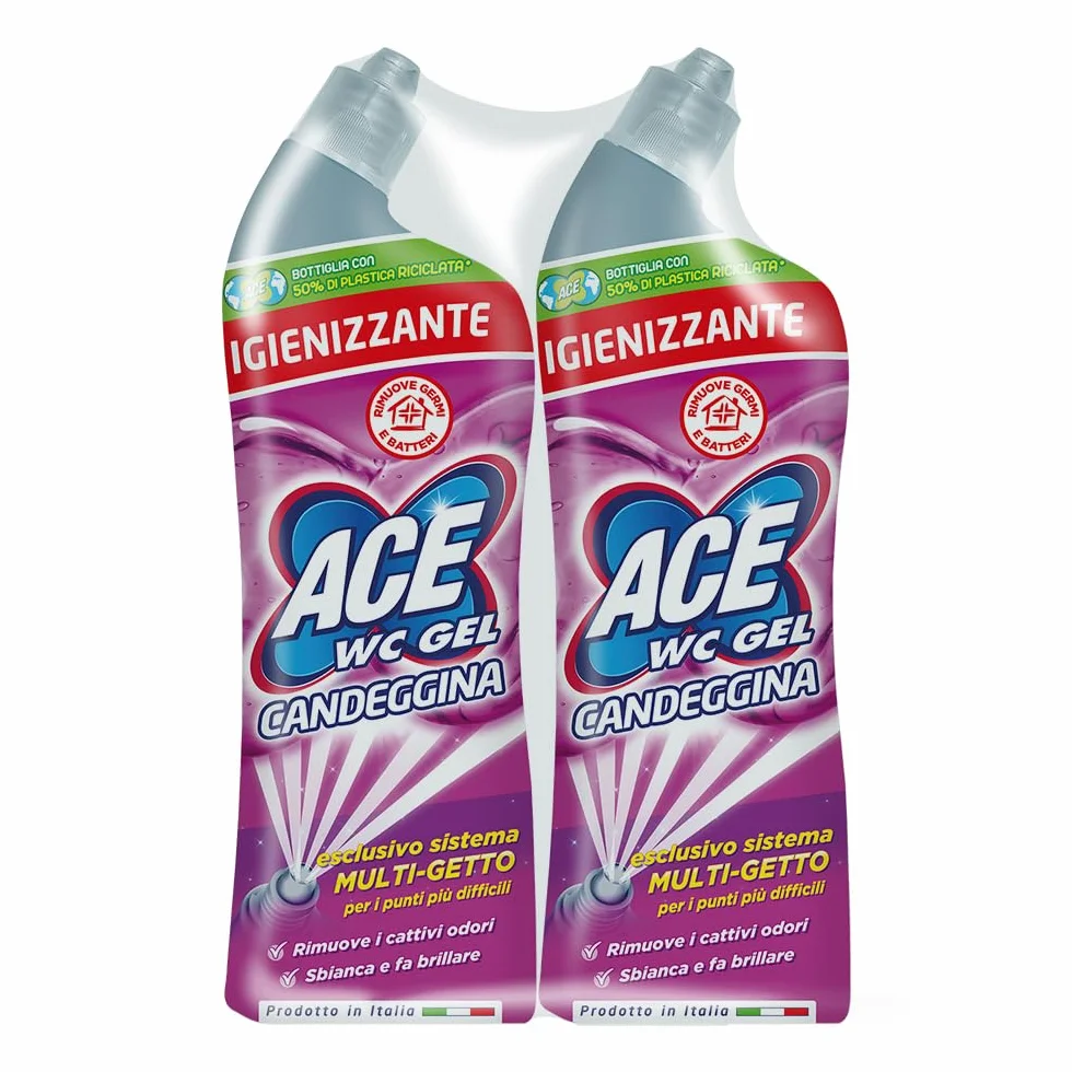 ACE WC GEL Multigetto Candeggina Igienizzante, 2 Confezioni da 700ml