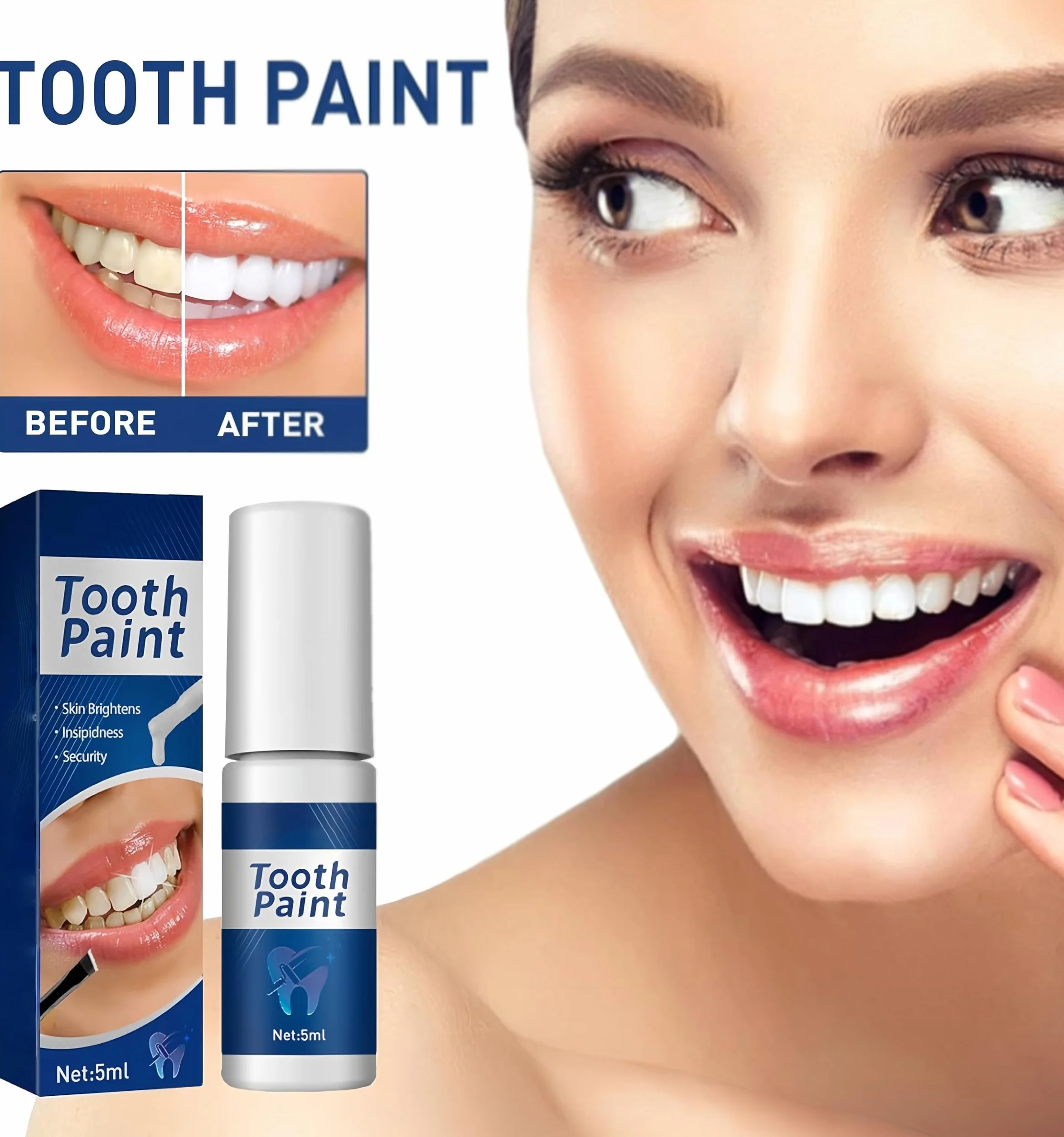 Smalto dentale sbiancante istantaneo per igiene orale, lucidatura e sbiancamento denti (1 Pezzo)
