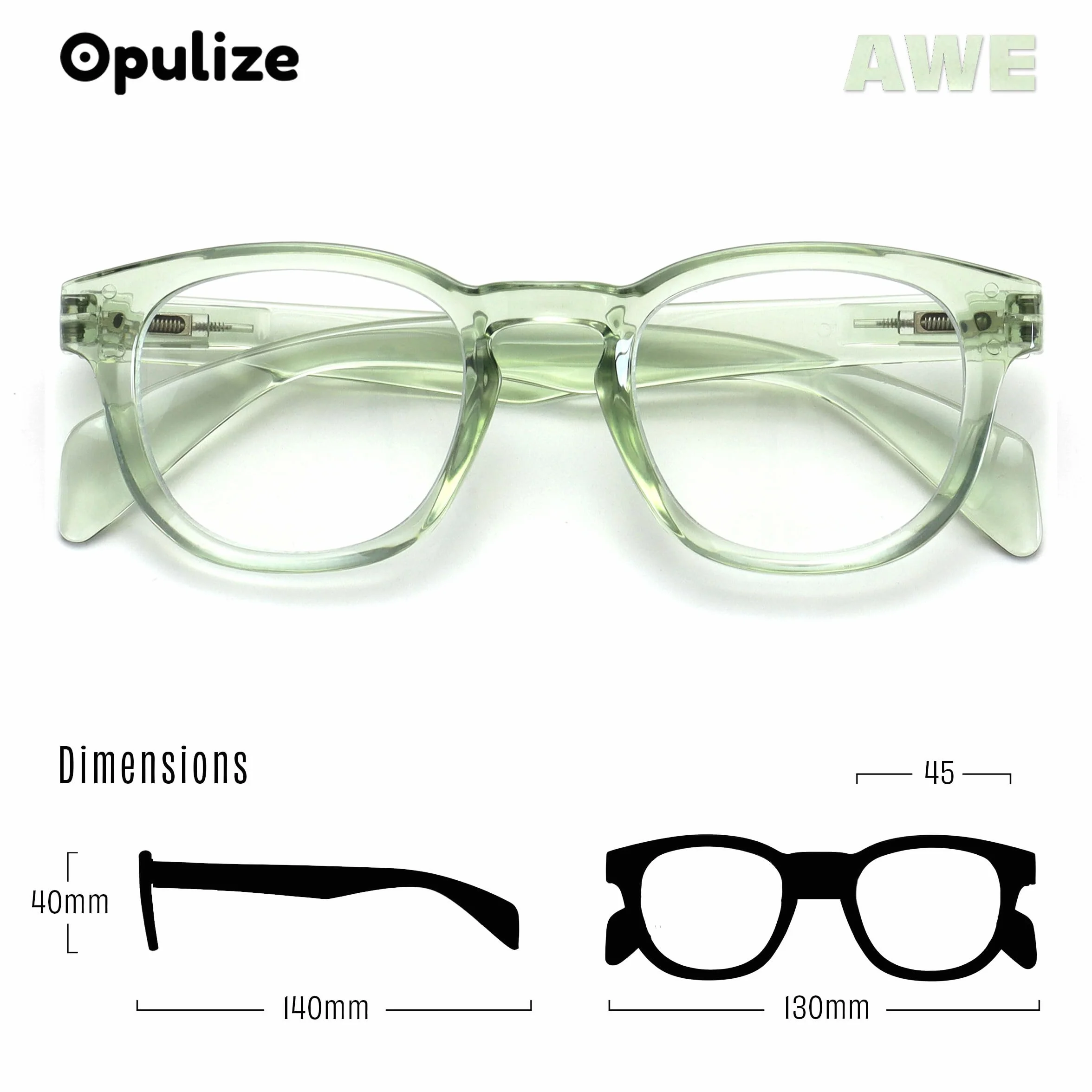 OPULIZE AWE Occhiali luce blu donna uomo Confezione 5 Occhiali da lettura Antibagliore computer gaming Protezione UV Rotondo retrò Nero Blu Verde Grigio Trasparente +2,50