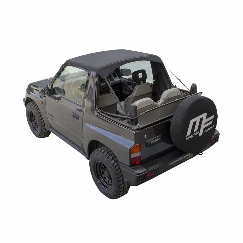 Cappottina Telone Bikini Nero per 4X4 Suzuki Santana Vitara MK1. Esterno Vinile/Interno Cotone. Accessorio e Tetto Rimovibile per 4 x 4 Suzuki.
