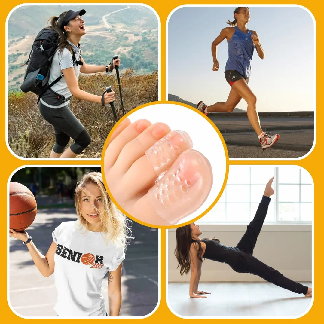Silicone Toe Protectors 20 Pezzi, Copri Traspiranti Separatore Alluce, Sollievo Vesciche Calli Perdita Unghie Attrito
