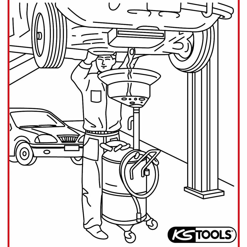 KS Tools 160.0001 Recuperatore-aspiratore olio esausto,mobile,60 litri