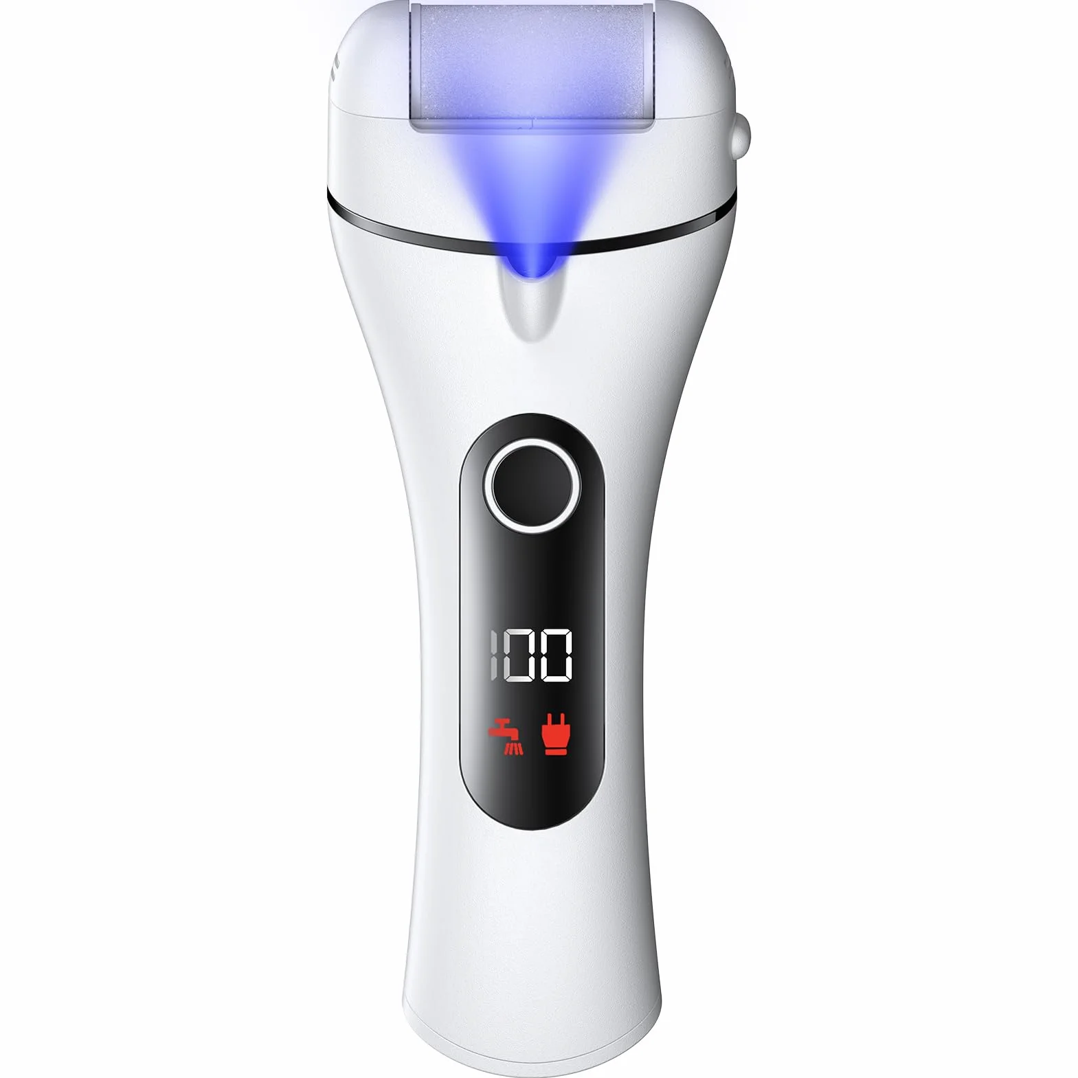 Ehomfory Pedicure Elettrico Professionale Set Calli Rimozione Ricaricabile Raschietto 3 Marce 3 Rulli Illuminazione Kit