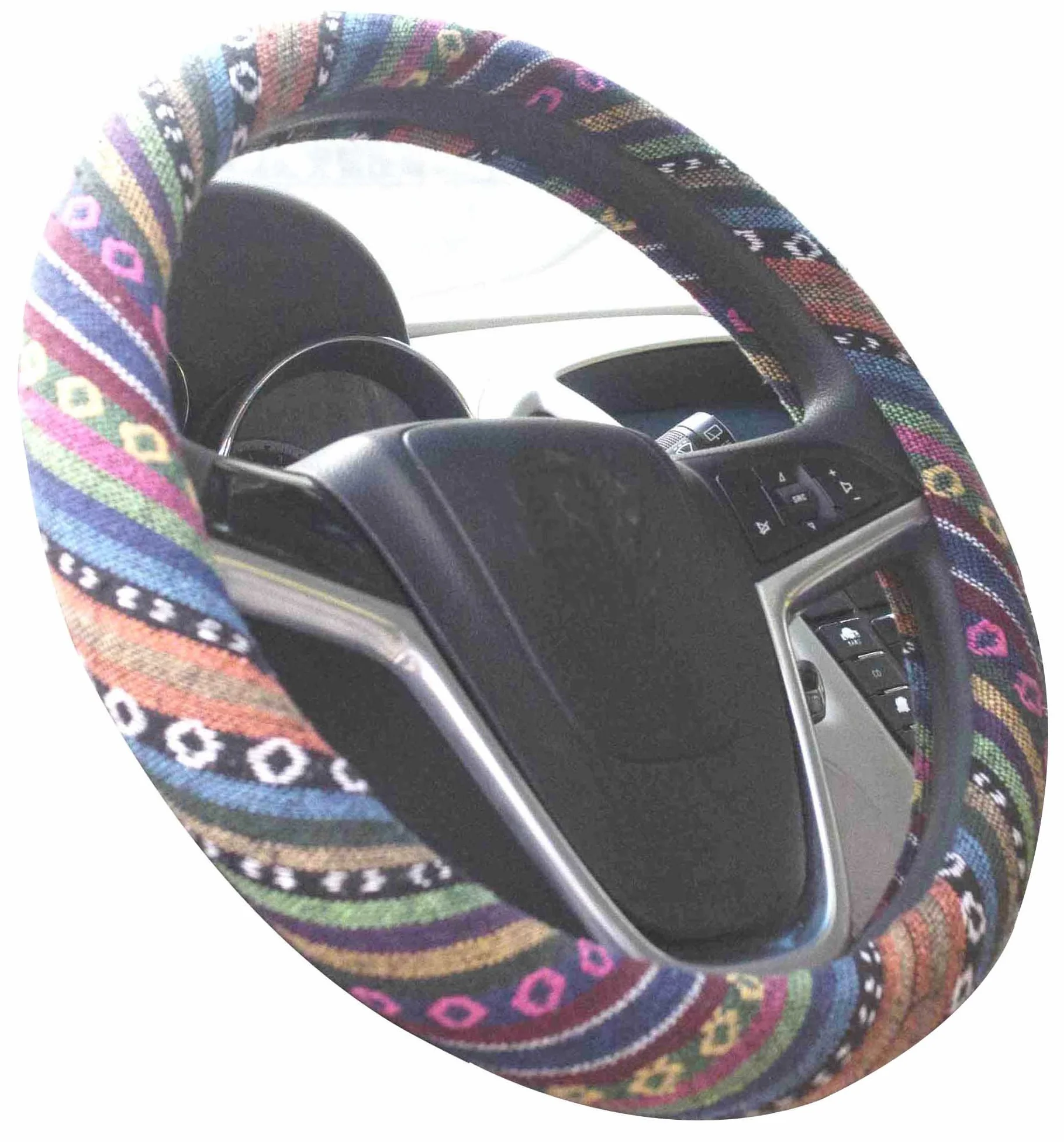 Mayco Bell 2017 Stile Etnico Grossolano Lino Panno Auto Coprivolanti Anti Scivolo e Assorbimento del Sudore Auto di Copertura Wrap (D)