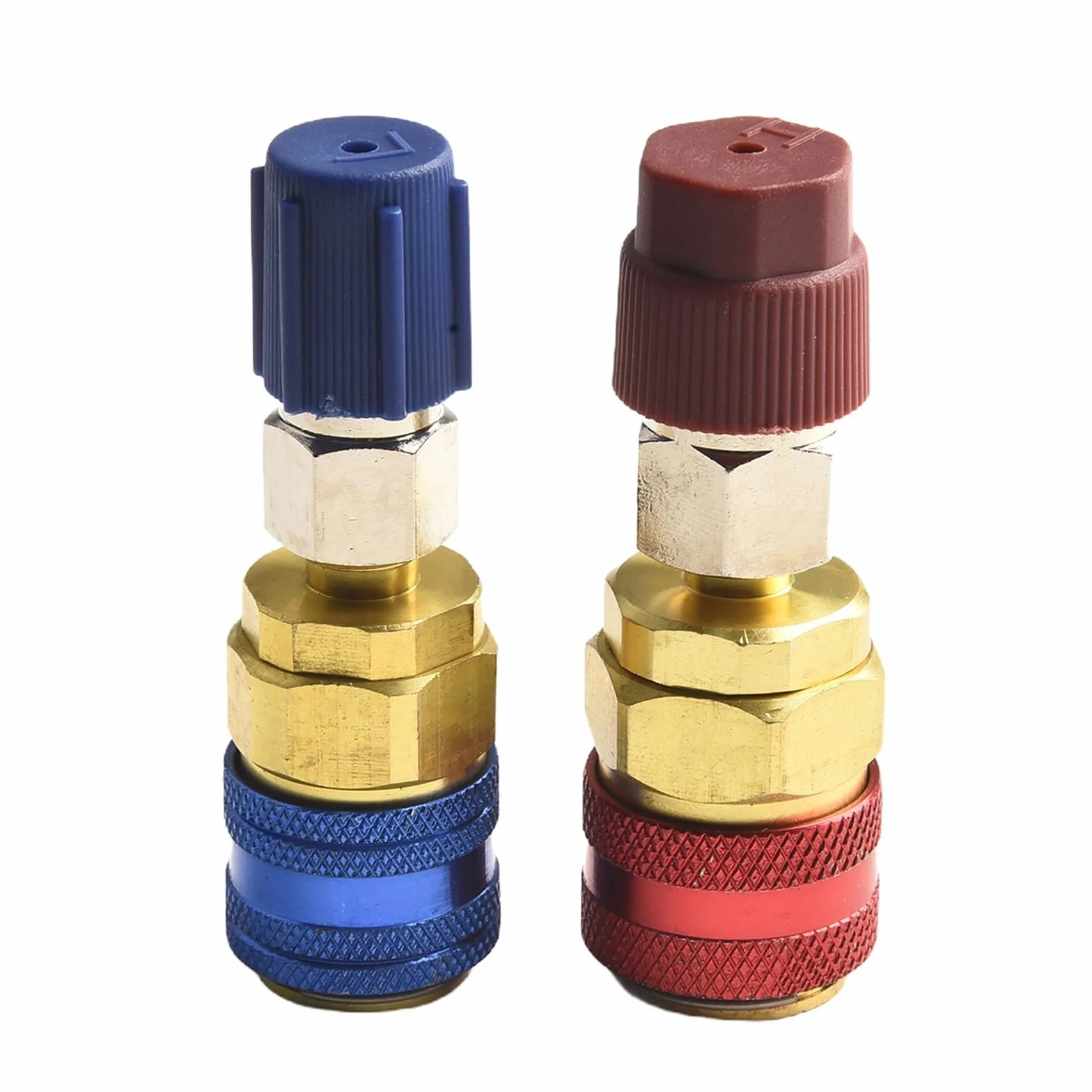 R134a A/C Accoppiatore Rapido Set Estensione Laterale Alto Basso Per Manifold Manometro 180° Connettori Rossi Auto Condizionamento