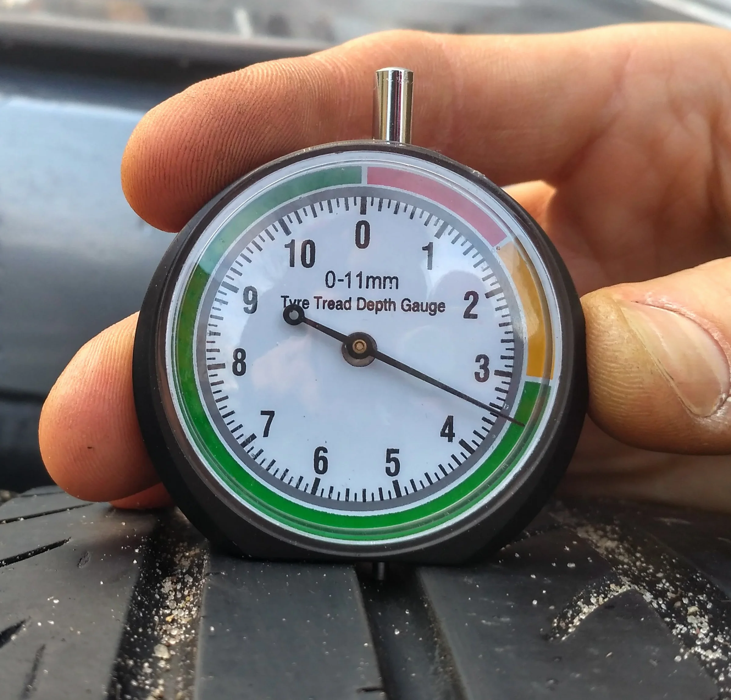 VERGO Manometro Profondità Battistrada 0-11mm 44mm Quadrante per Auto Moto