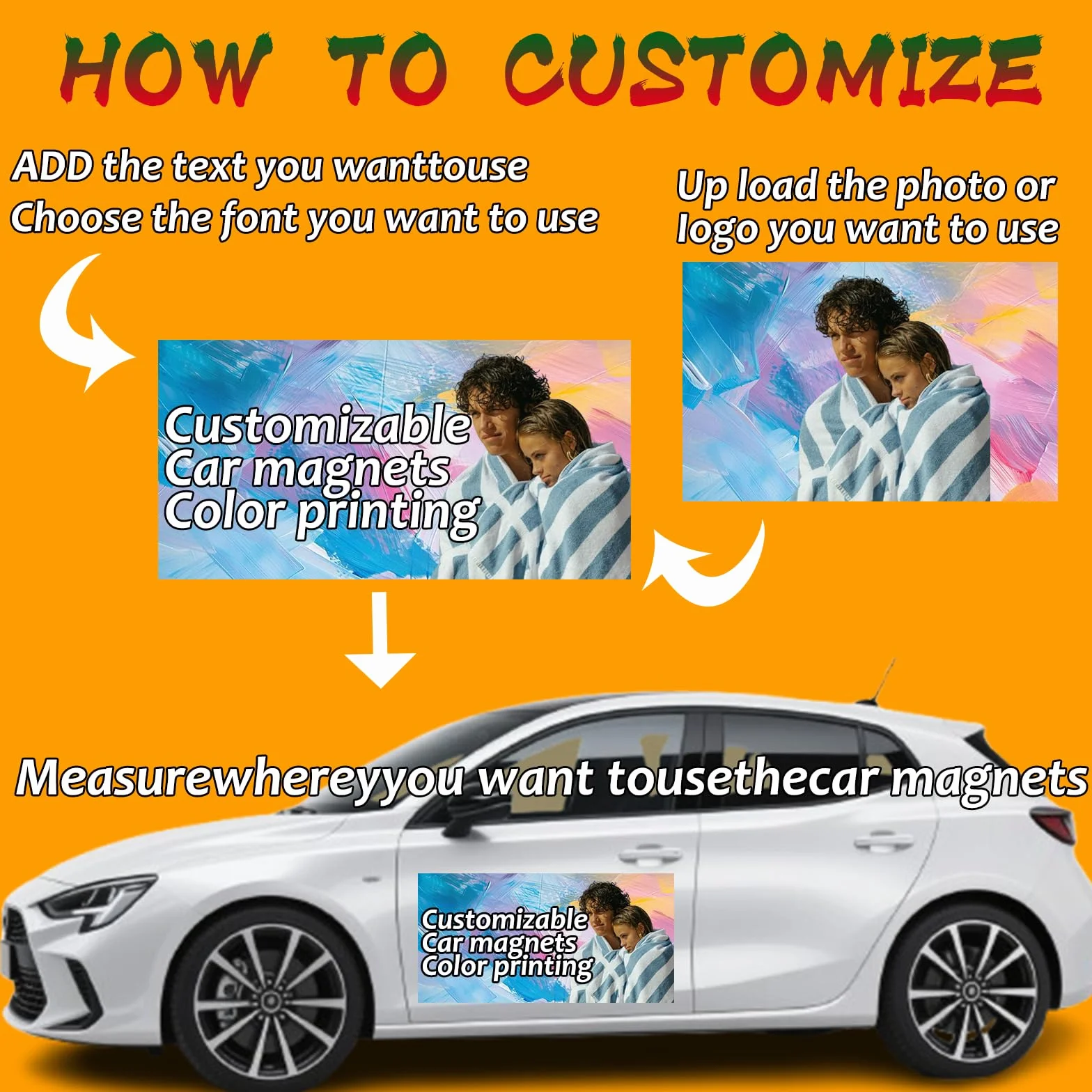 Customizable Car Magnet Stickers Prevent Scratches Dents Personalised Magnetic Signs