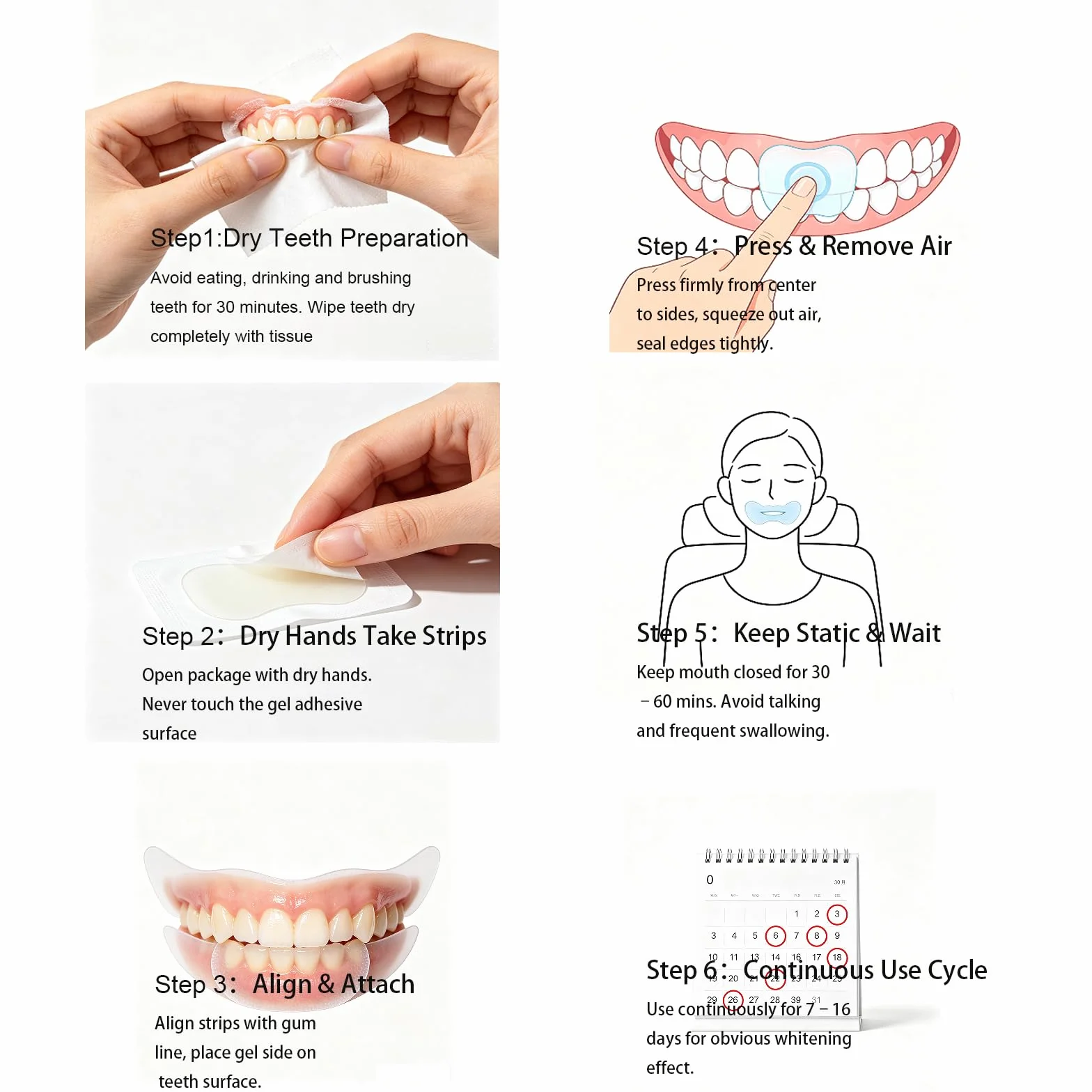 Strisce Sbiancanti Denti Whitening Teeth Strips Rimuove Macchie Sbianca Smalto