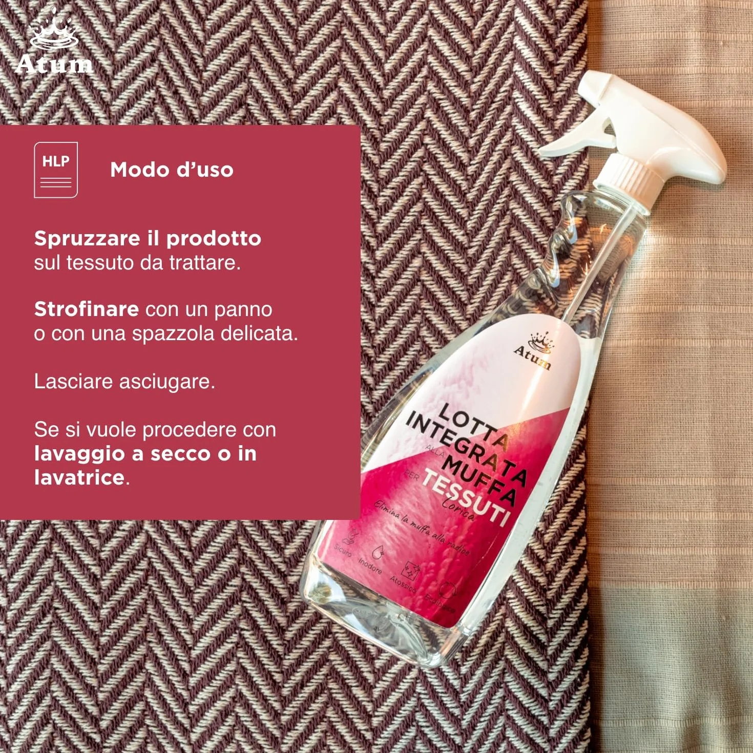Lorica Rimuove la Muffa dai Tessuti Igienizza Pelle Lana Fibre Delicate 700 ml