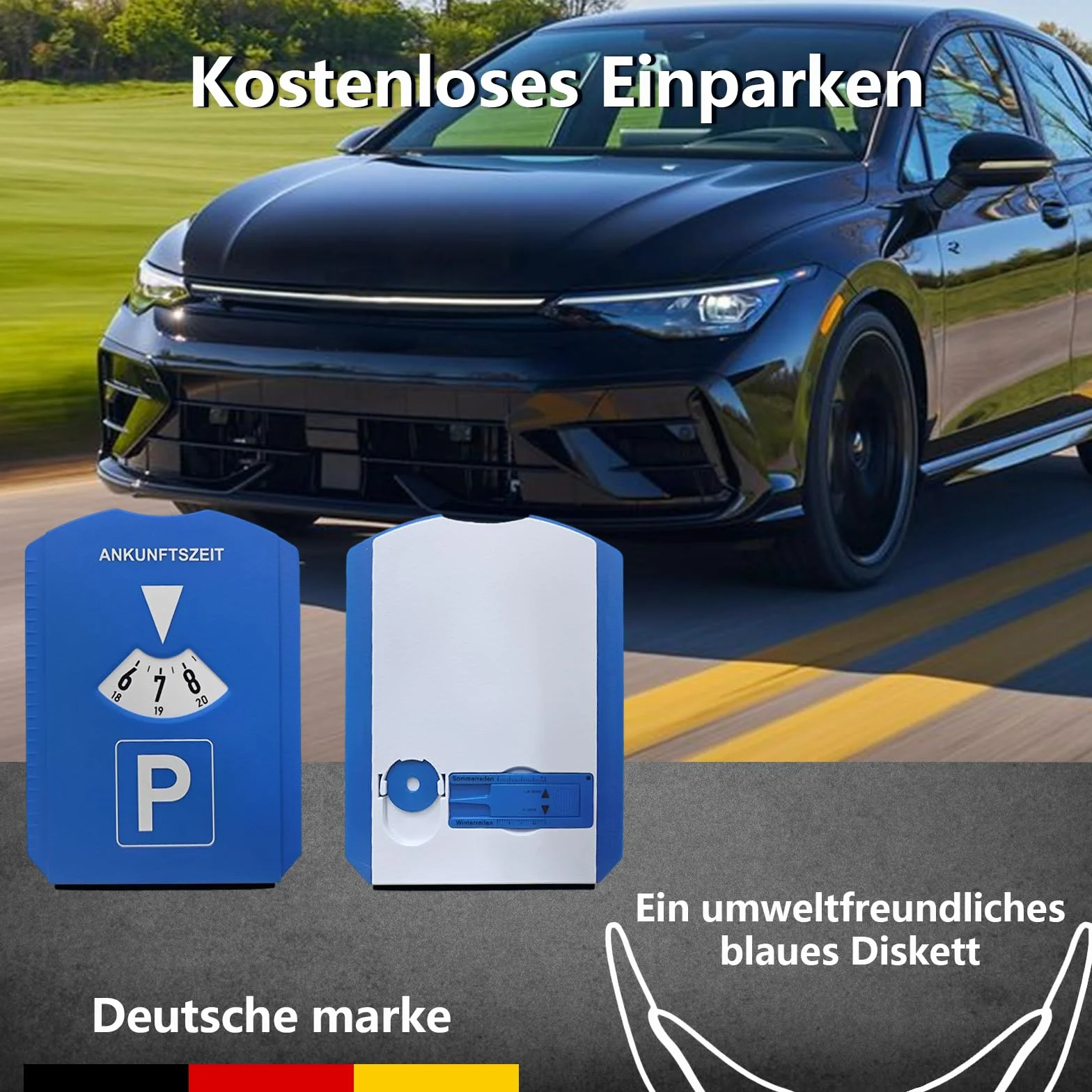kinoco Parkscheibe mit Eiskratzer 2 in 1 Parkuhr Auto Motorrad Winter Eiskratzer Profiltiefenmesser